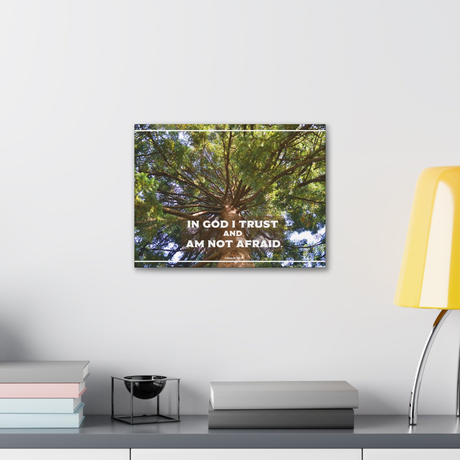 Scripture Walls In God I Trust Psalm 56:4 Bible Verse Canvas Christian Wall Art Ready to Hang-Express Your Love Gifts