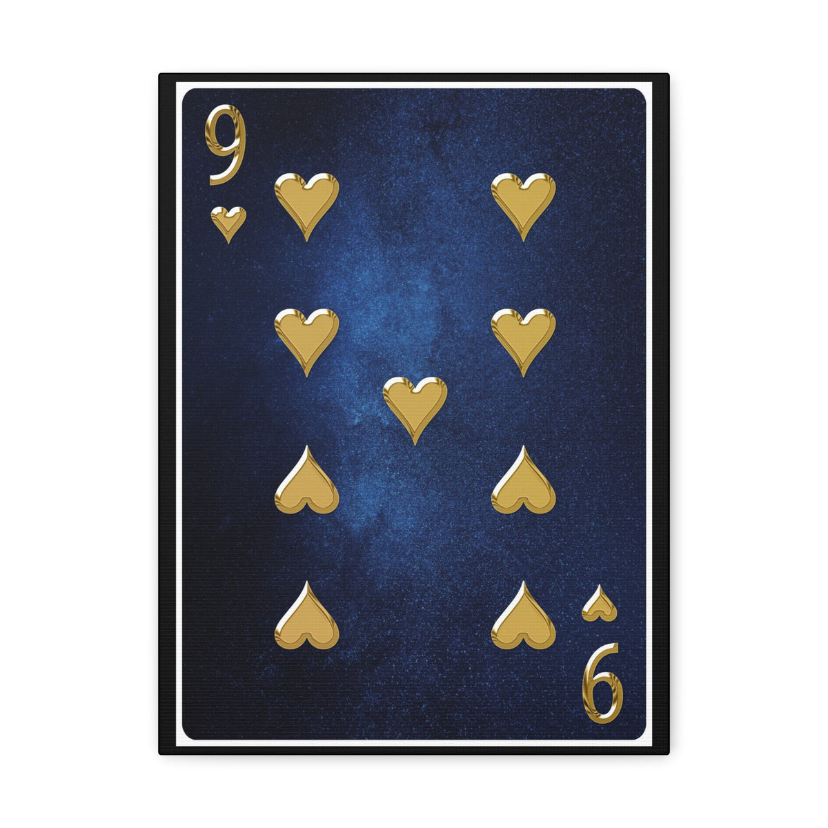 Nine Of Hearts Space Background Playing Card Canvas Wall Art for Home Decor Ready-to-Hang-Express Your Love Gifts