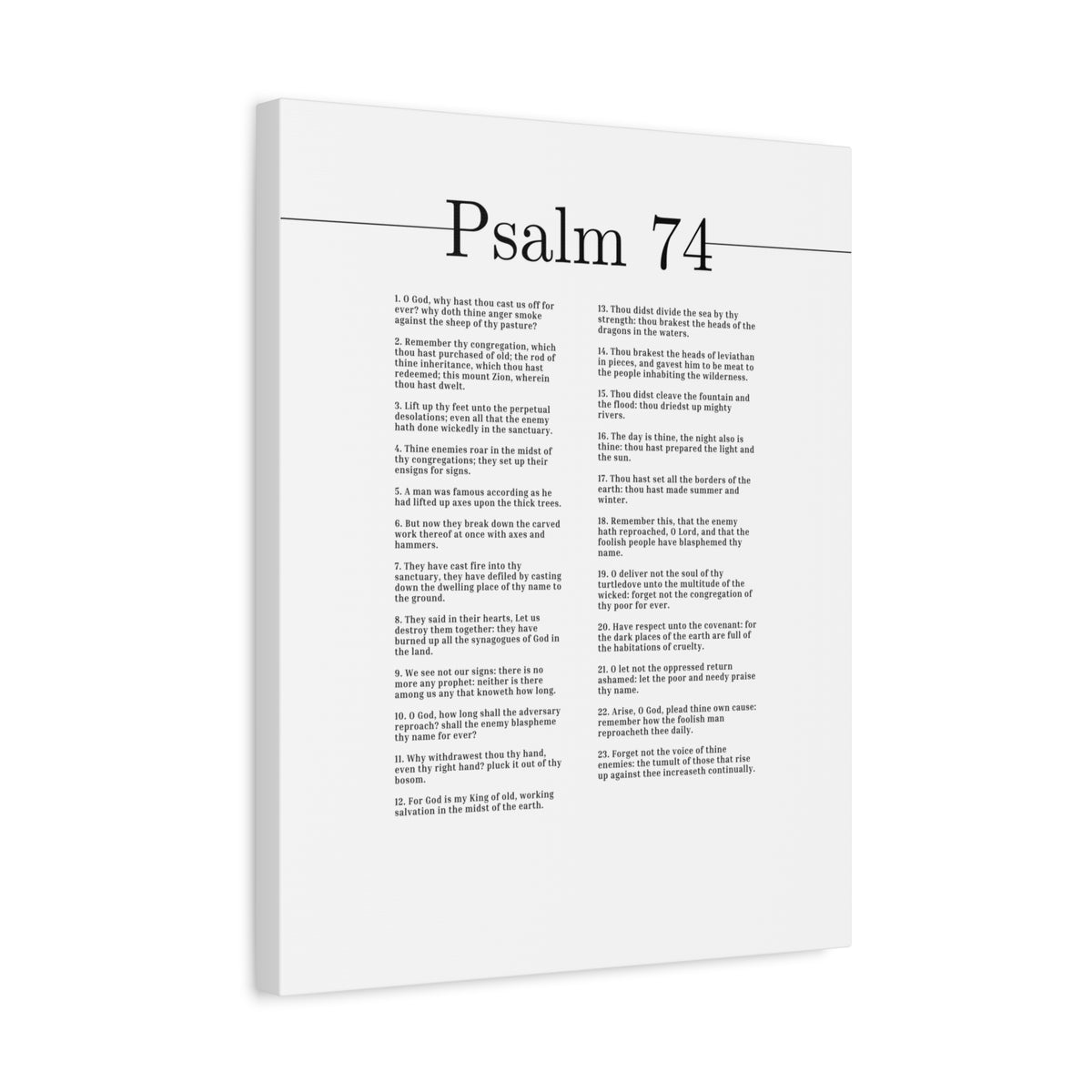 Scripture Canvas For God Is My King Psalm 74 Christian Wall Art Bible Verse Print Ready to Hang-Express Your Love Gifts
