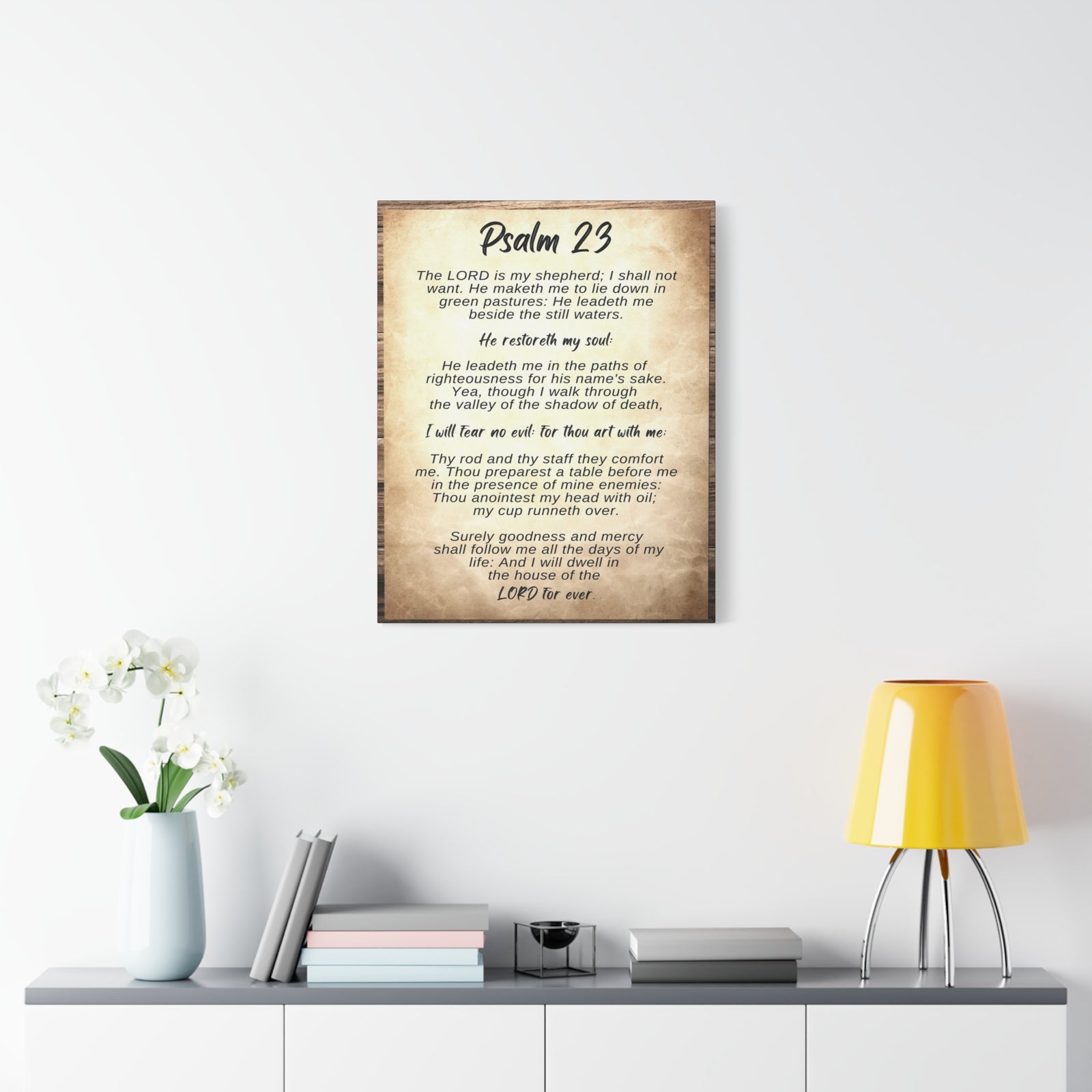Scripture Walls The Lord Is My Shepherd Psalm 23 Bible Verse Canvas Christian Wall Art Ready to Hang-Express Your Love Gifts