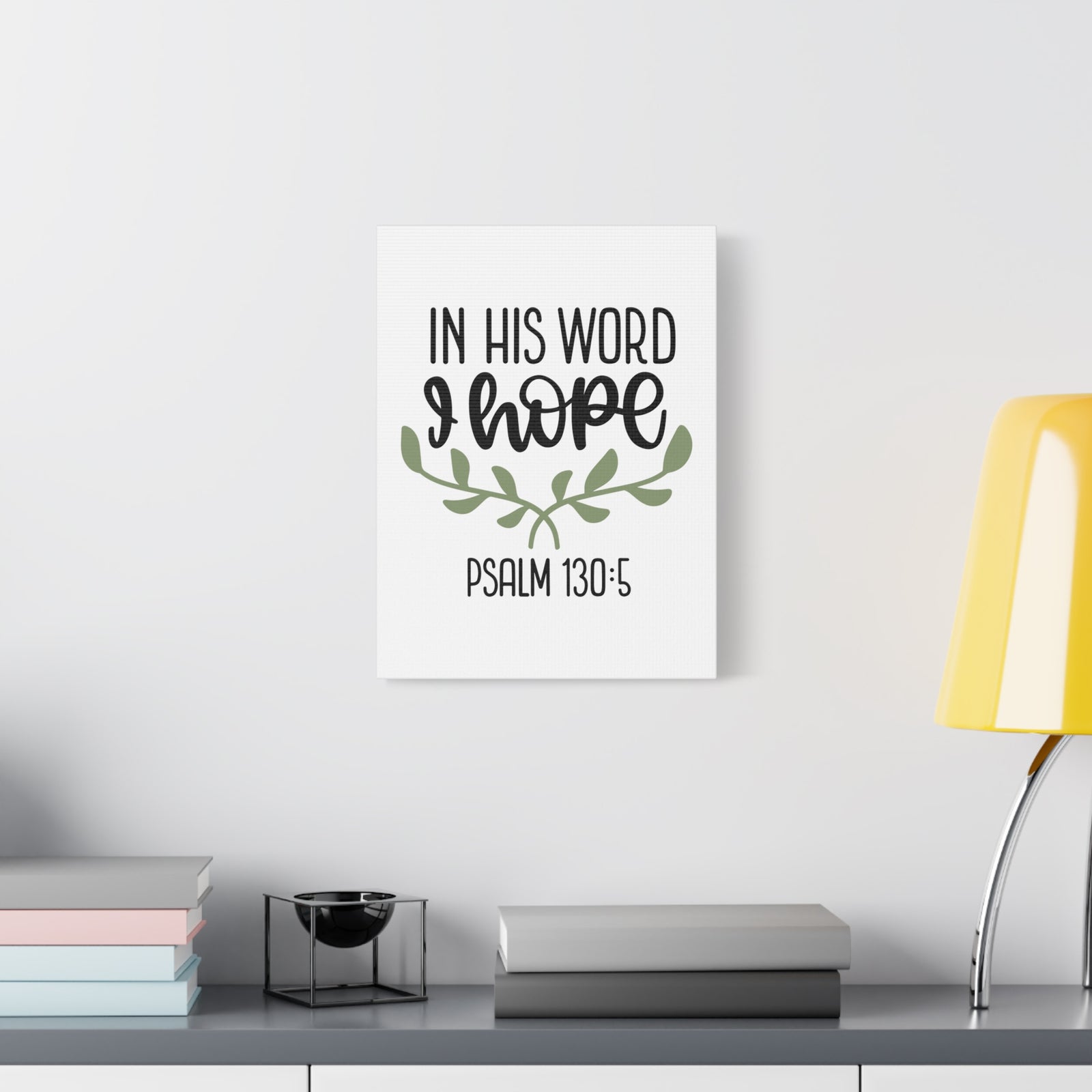 Scripture Canvas Hope Psalm 130:5 Christian Wall Art Bible Verse Print Ready to Hang-Express Your Love Gifts