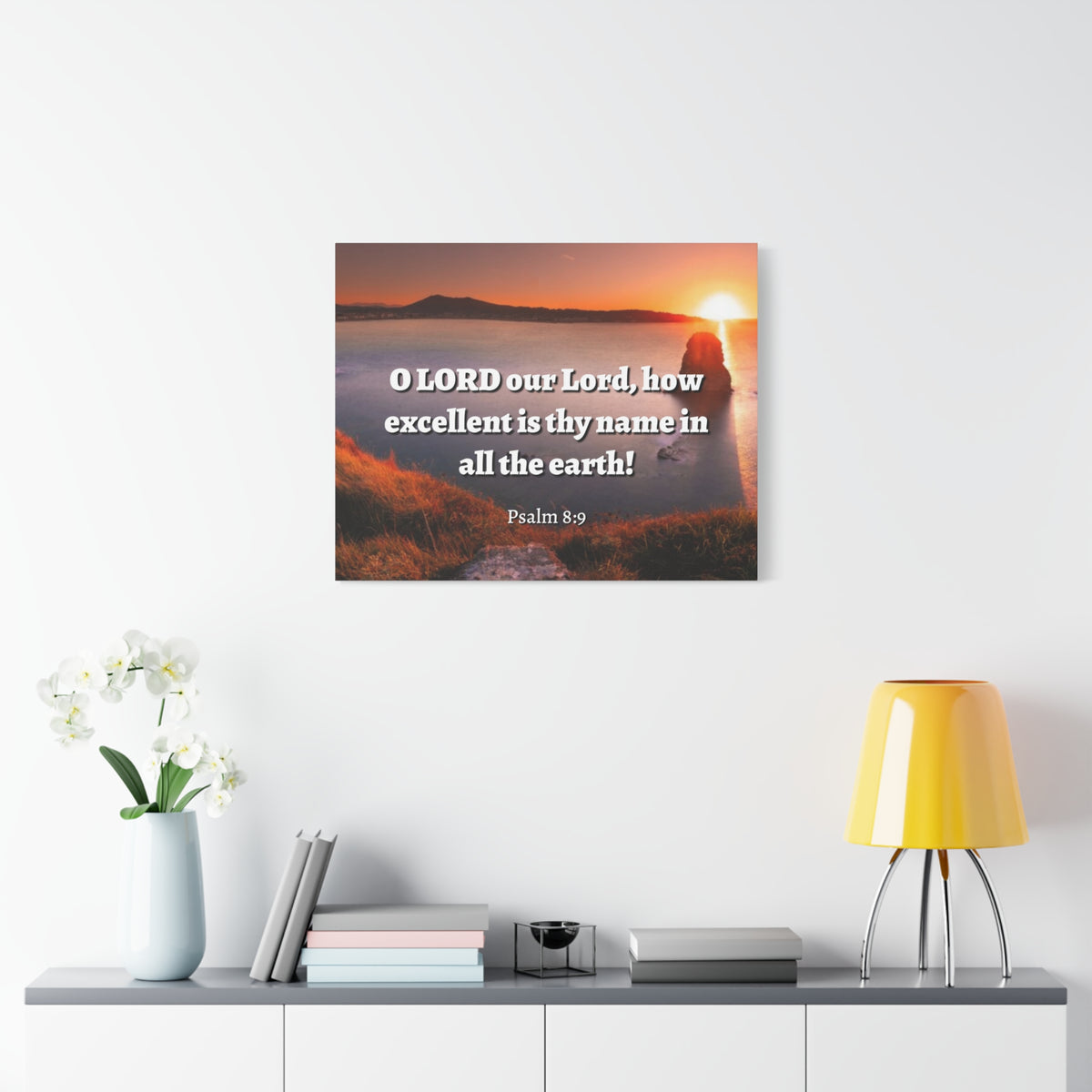 Scripture Walls Excellent is Thy Name Psalm 8:9 Bible Verse Canvas Christian Wall Art Ready to Hang-Express Your Love Gifts