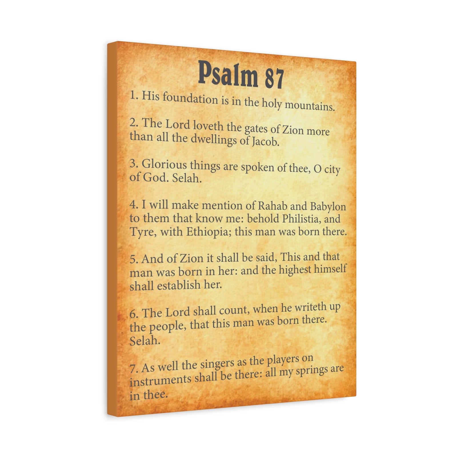 Scripture Walls Psalm 87 Gold Bible Chapter Canvas Christian Wall Art Ready to Hang-Express Your Love Gifts