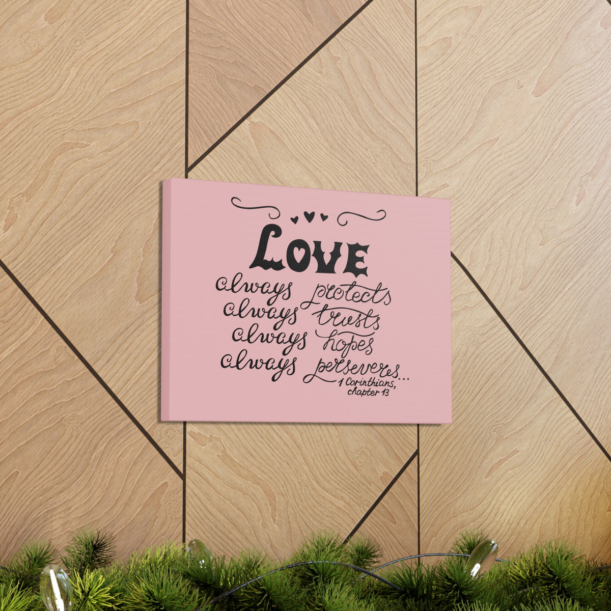 Scripture Canvas Love Always Protects 1 Corinthians Chapter 13 Christian Wall Art Bible Verse Print Ready To Hang-Express Your Love Gifts
