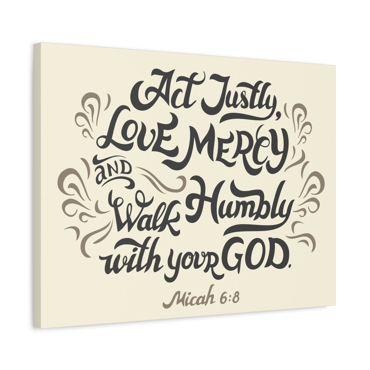 Scripture Canvas Act Justly Walk Humbly Micah 6:8 Christian Wall Art Bible Verse Print Ready To Hang-Express Your Love Gifts