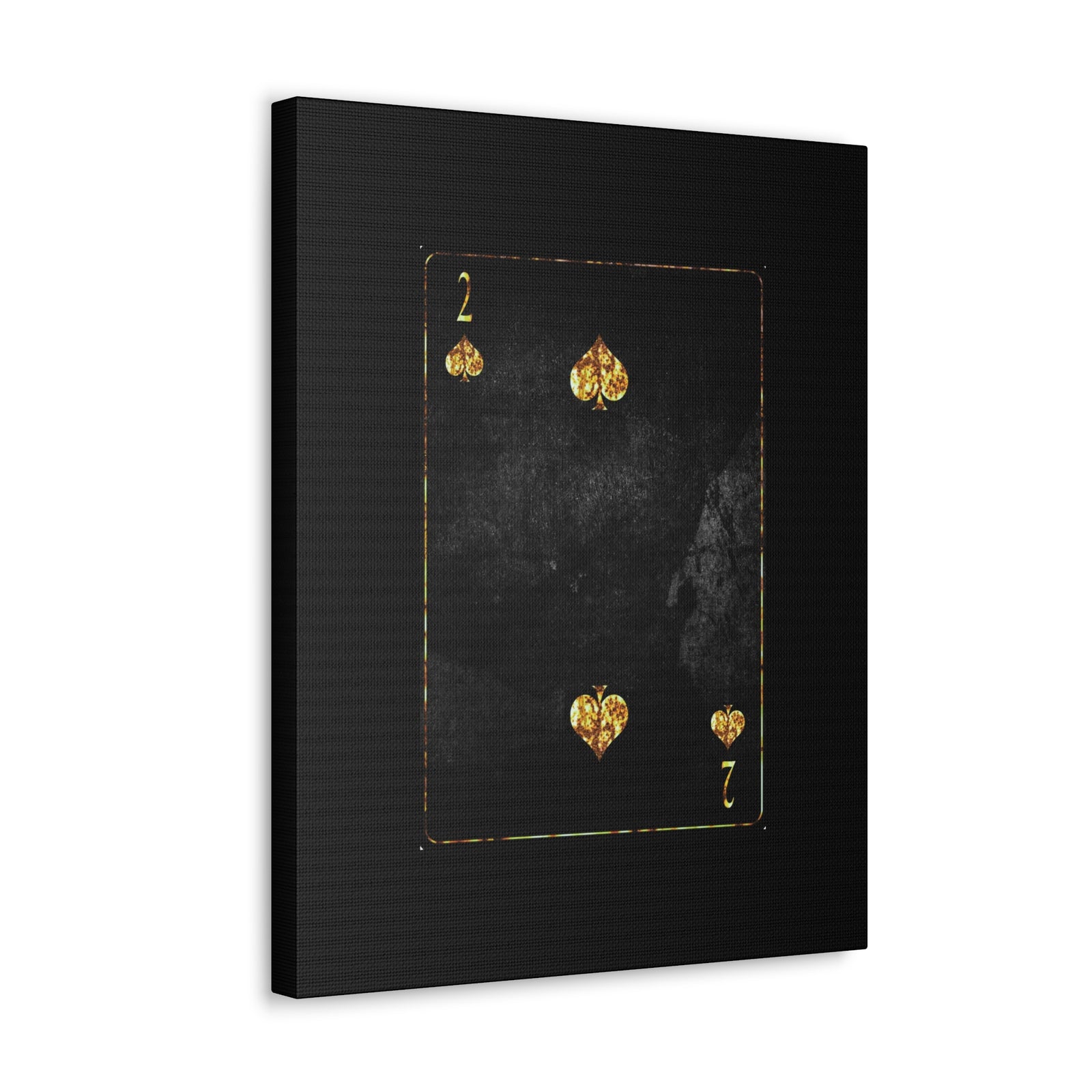 Two Of Spades Grunge Card Playing Card Canvas Wall Art for Home Decor Ready-to-Hang-Express Your Love Gifts