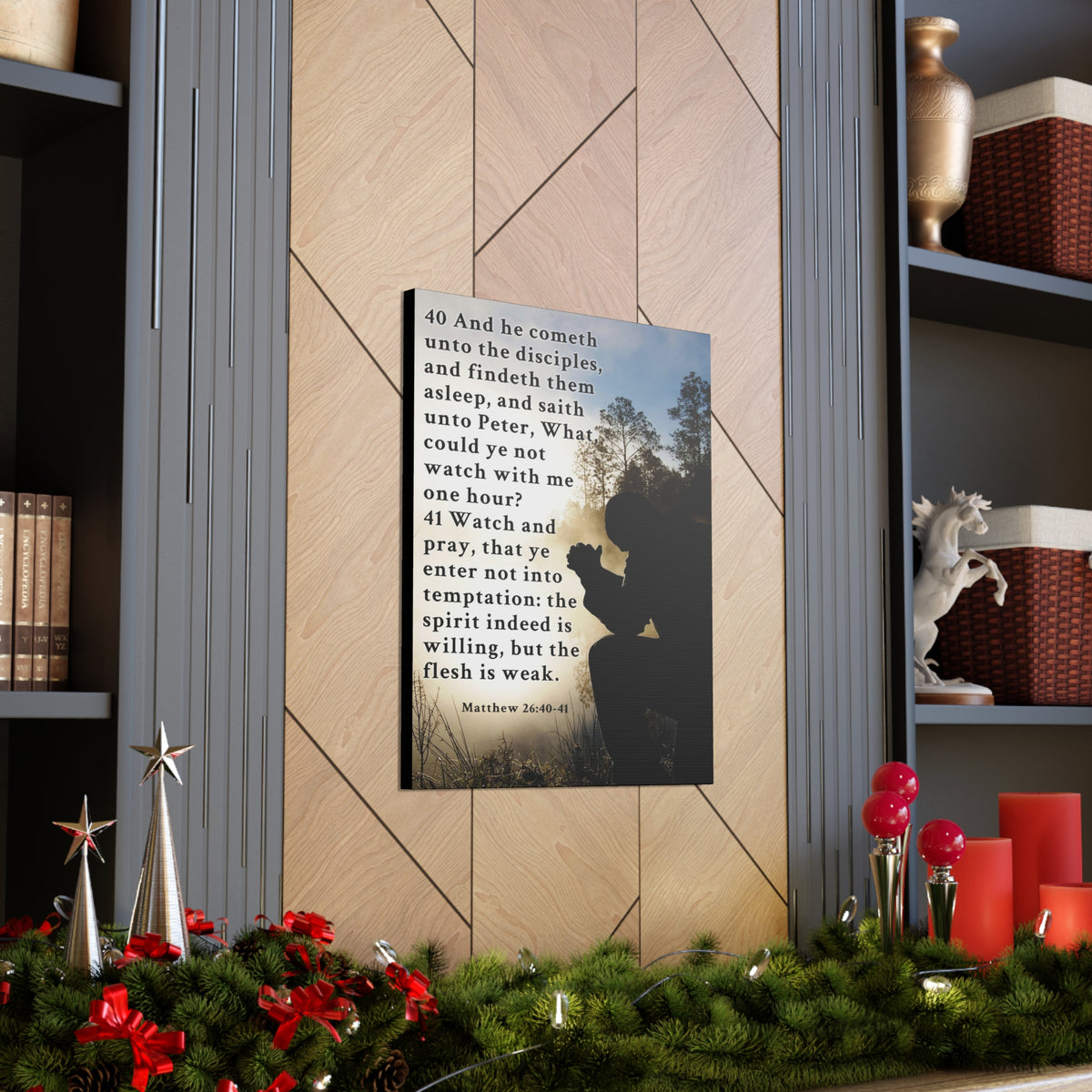 Scripture Walls Matthew 26:38-46 Bible Verse Canvas Christian Wall Art Ready to Hang Unframed-Express Your Love Gifts