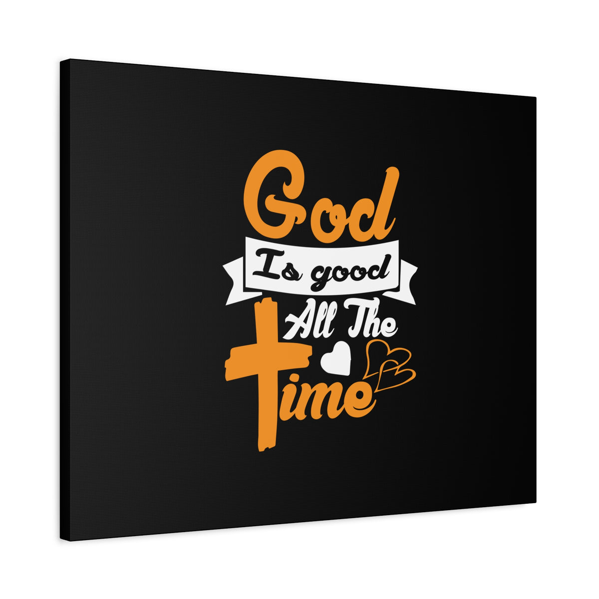 Scripture Canvas God Is Good All The Time Psalm 100:5 Orange Christian Wall Art Bible Verse Print Ready to Hang-Express Your Love Gifts