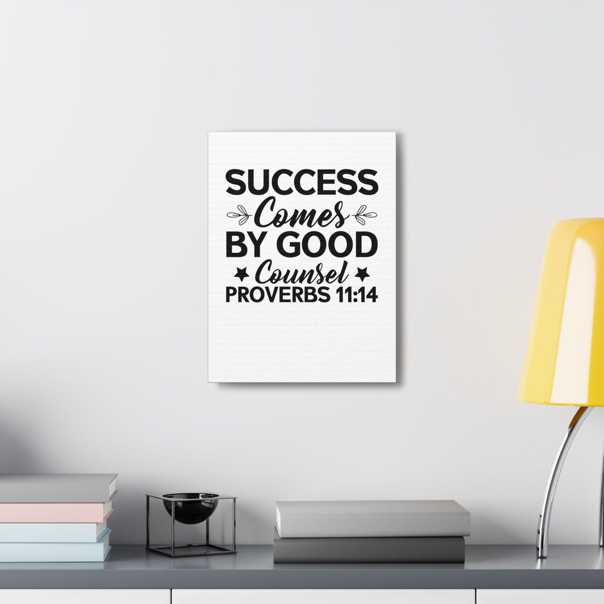 Scripture Walls Proverbs 11:14 Success Comes by Good Counsel Bible Verse Canvas Christian Wall Art Ready to Hang Unframed-Express Your Love Gifts