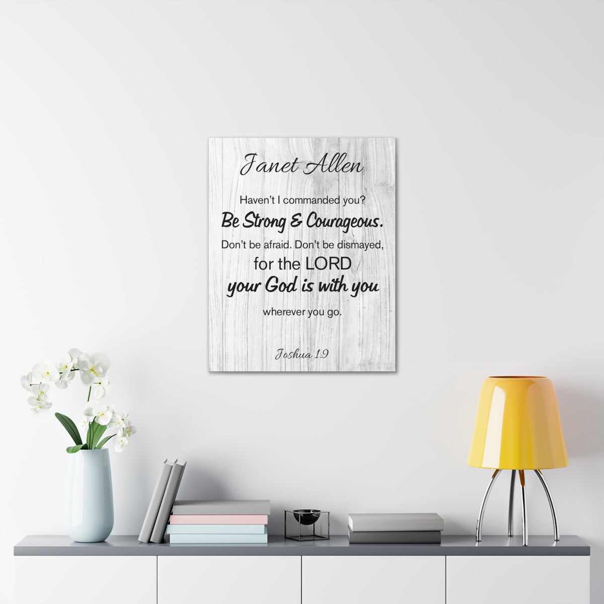 Scripture Walls Personalized Joshua 1:9 Bible Chapter Canvas Christian Wall Art Ready to Hang-Express Your Love Gifts