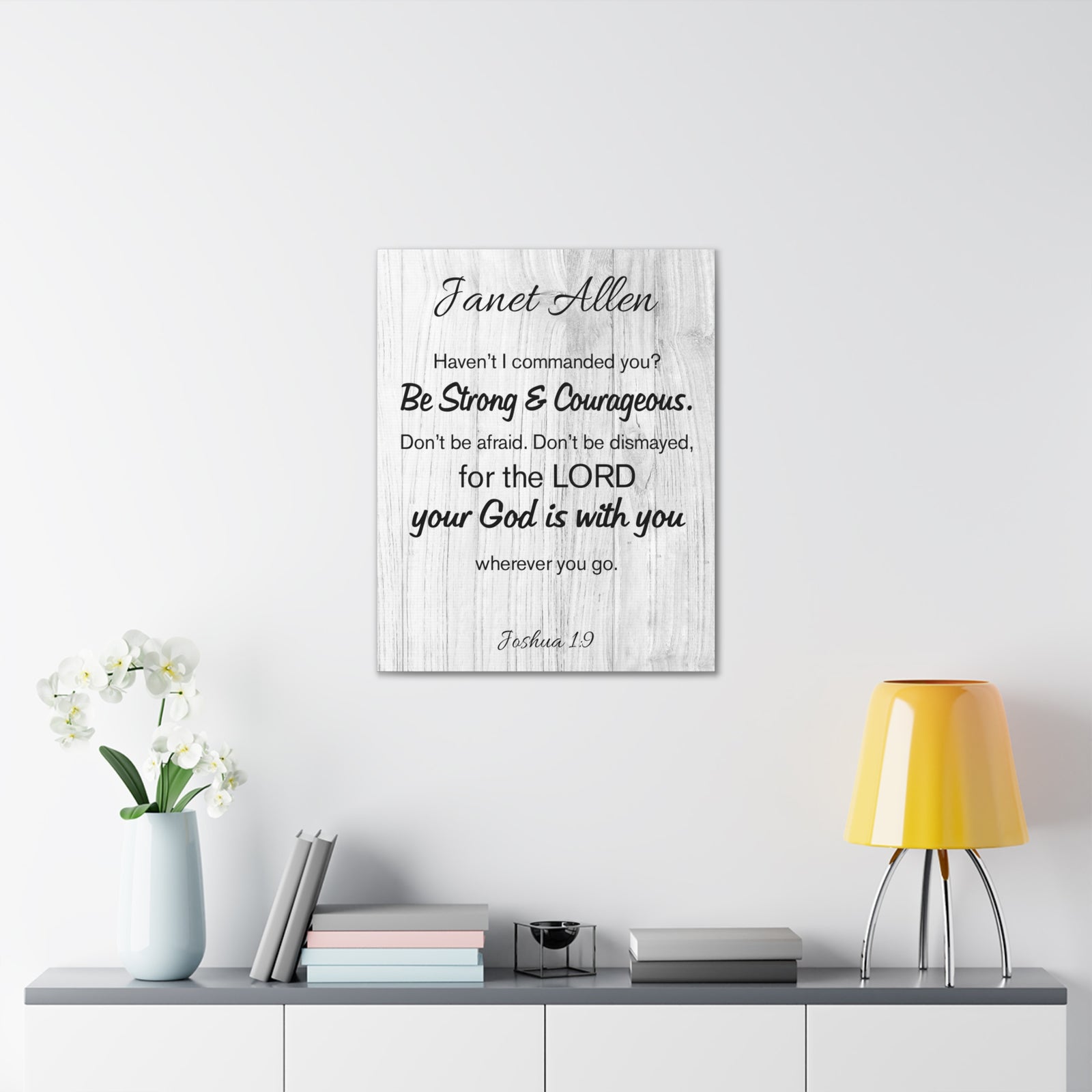 Scripture Walls Personalized Joshua 1:9 Bible Chapter Canvas Christian Wall Art Ready to Hang-Express Your Love Gifts