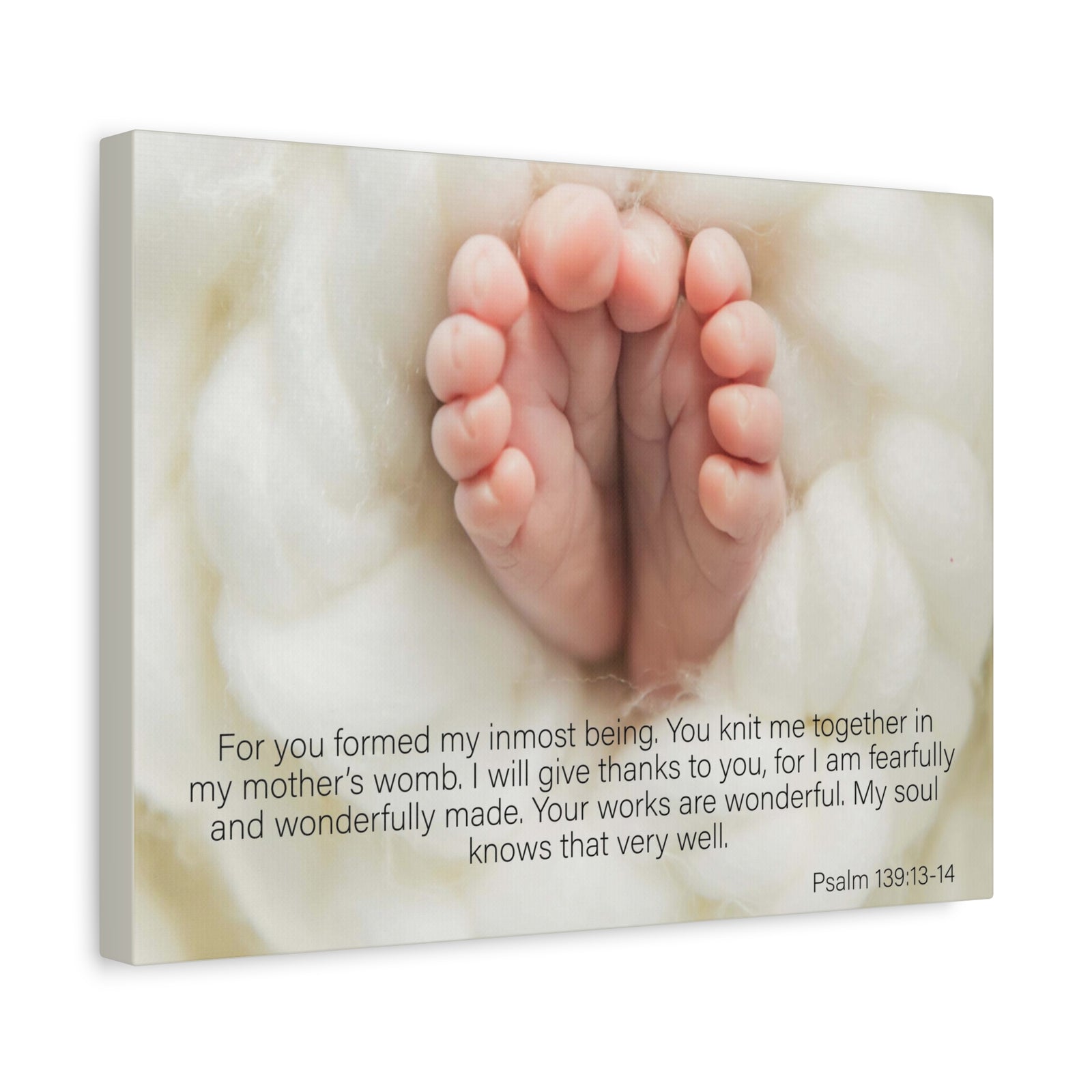 Bible Verse Canvas Fearfully and Wonderfully Made Psalm 139:13-14 WEB Wall Art Christian Home Decor-Express Your Love Gifts