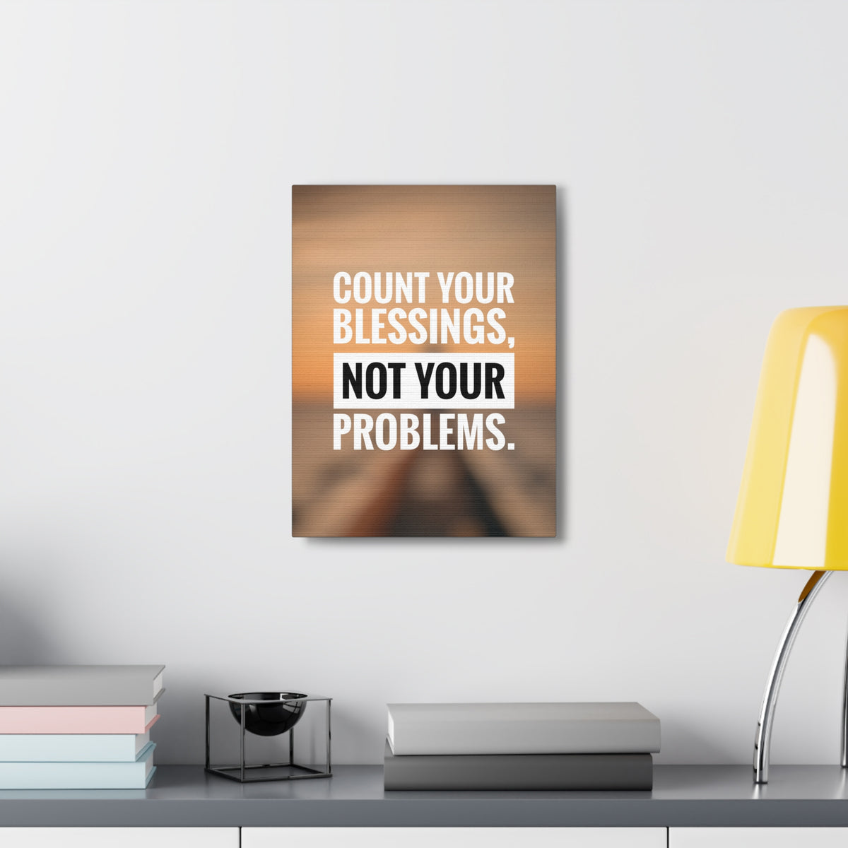 Inspirational Quote Canvas Count Your Blessing's Motivational Print Ready to Hang Artwork-Express Your Love Gifts
