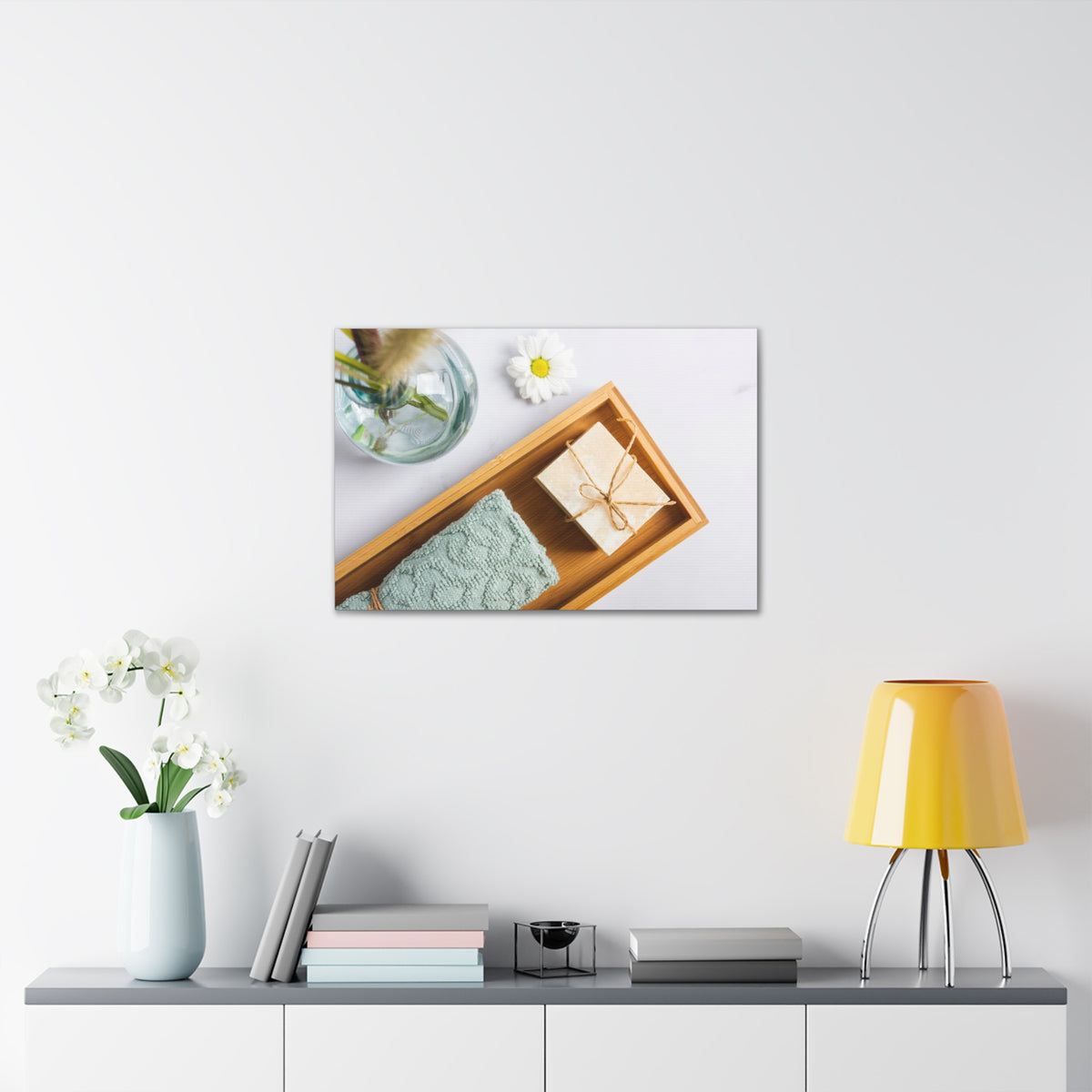 Top View Bath Forest Floral Nature Photography Canvas Wall Art for Home Decor Ready-to-Hang-Express Your Love Gifts