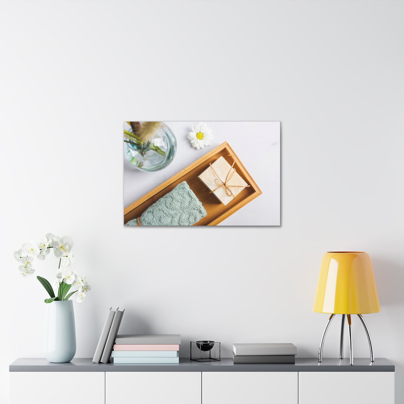 Top View Bath Forest Floral Nature Photography Canvas Wall Art for Home Decor Ready-to-Hang-Express Your Love Gifts