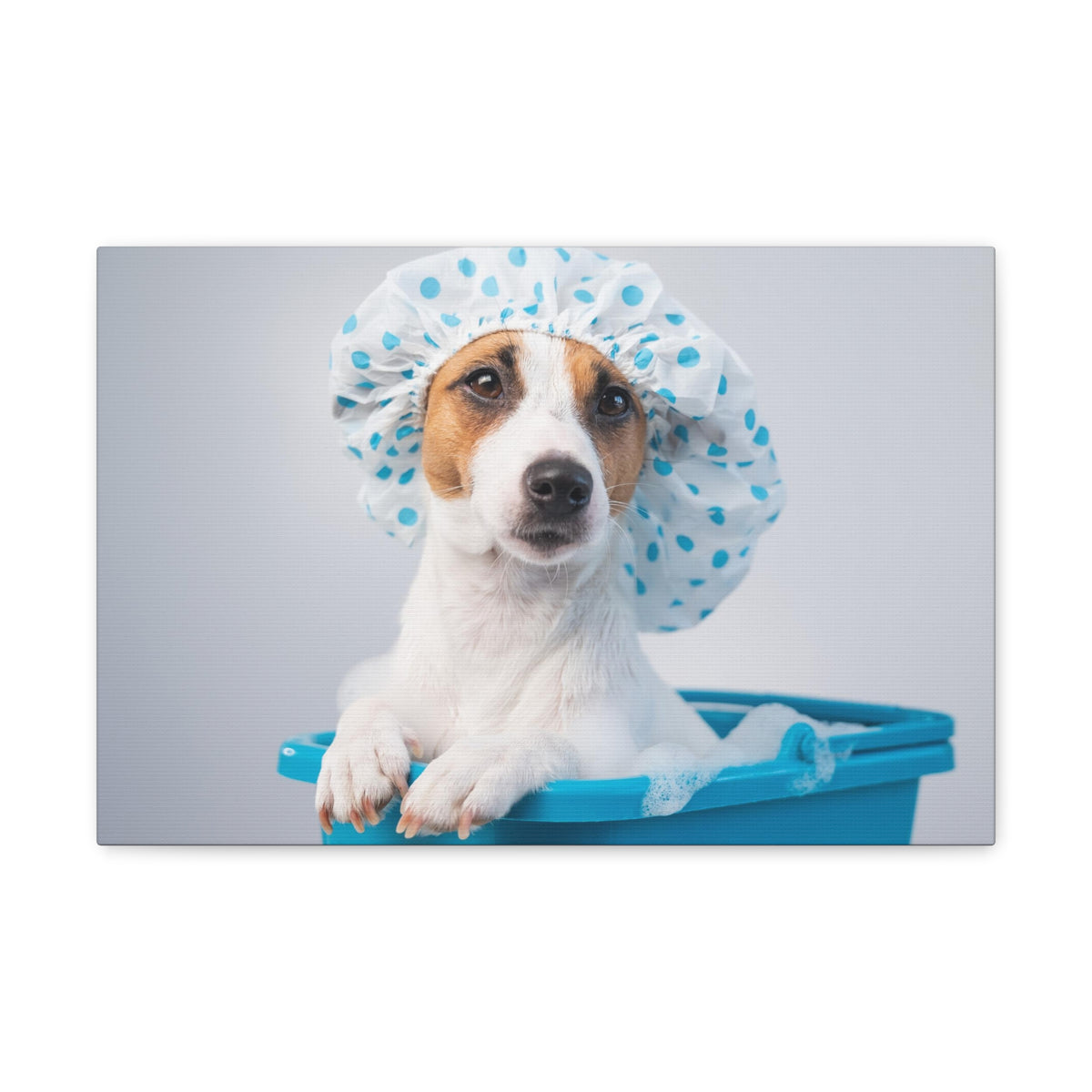 Cute Russel Terrier Bath Canvas Wall Art for Home Decor Ready-to-Hang-Express Your Love Gifts