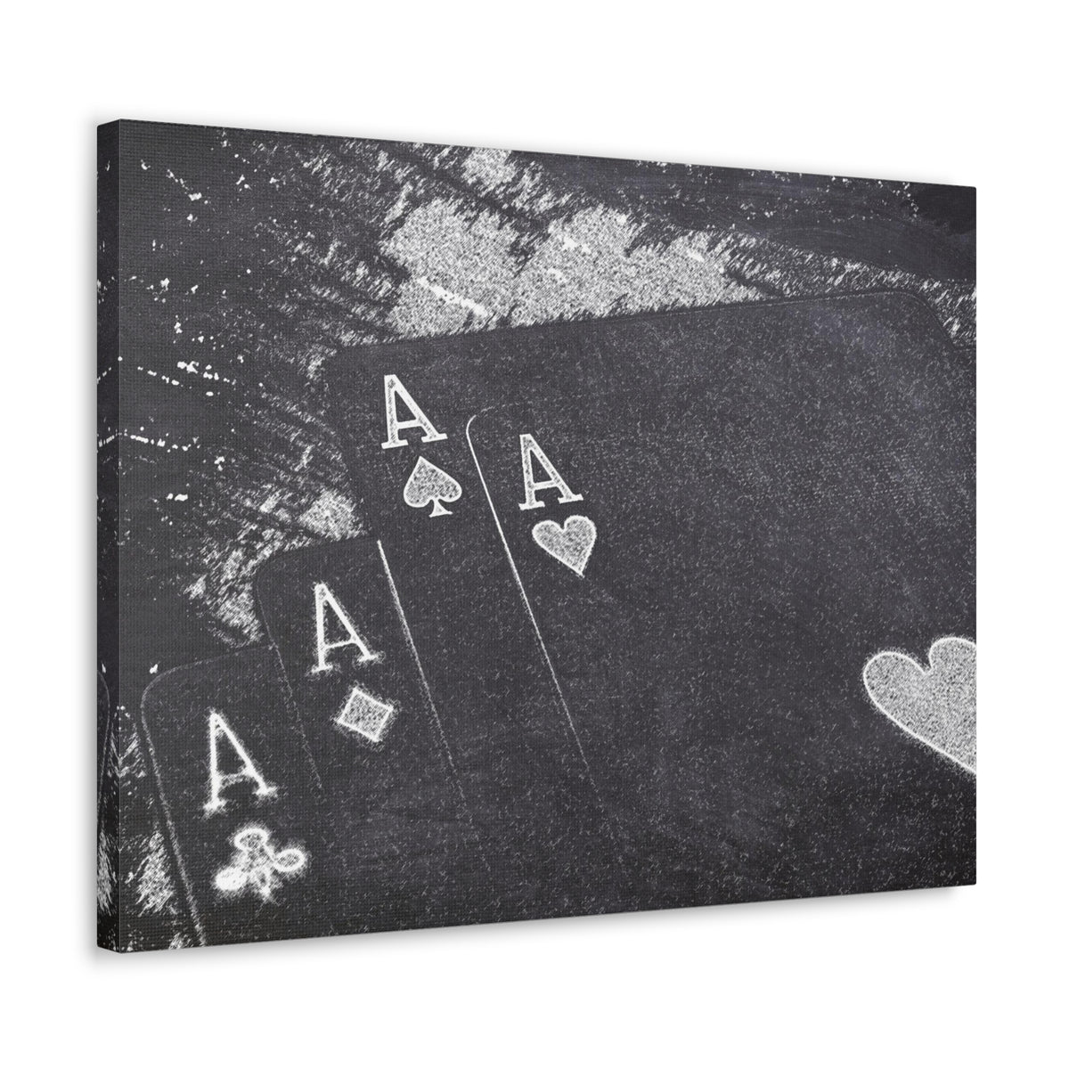 Chalkboard Playing Card Suit Ranked Playing Card Canvas Wall Art for Home Decor Ready-to-Hang-Express Your Love Gifts