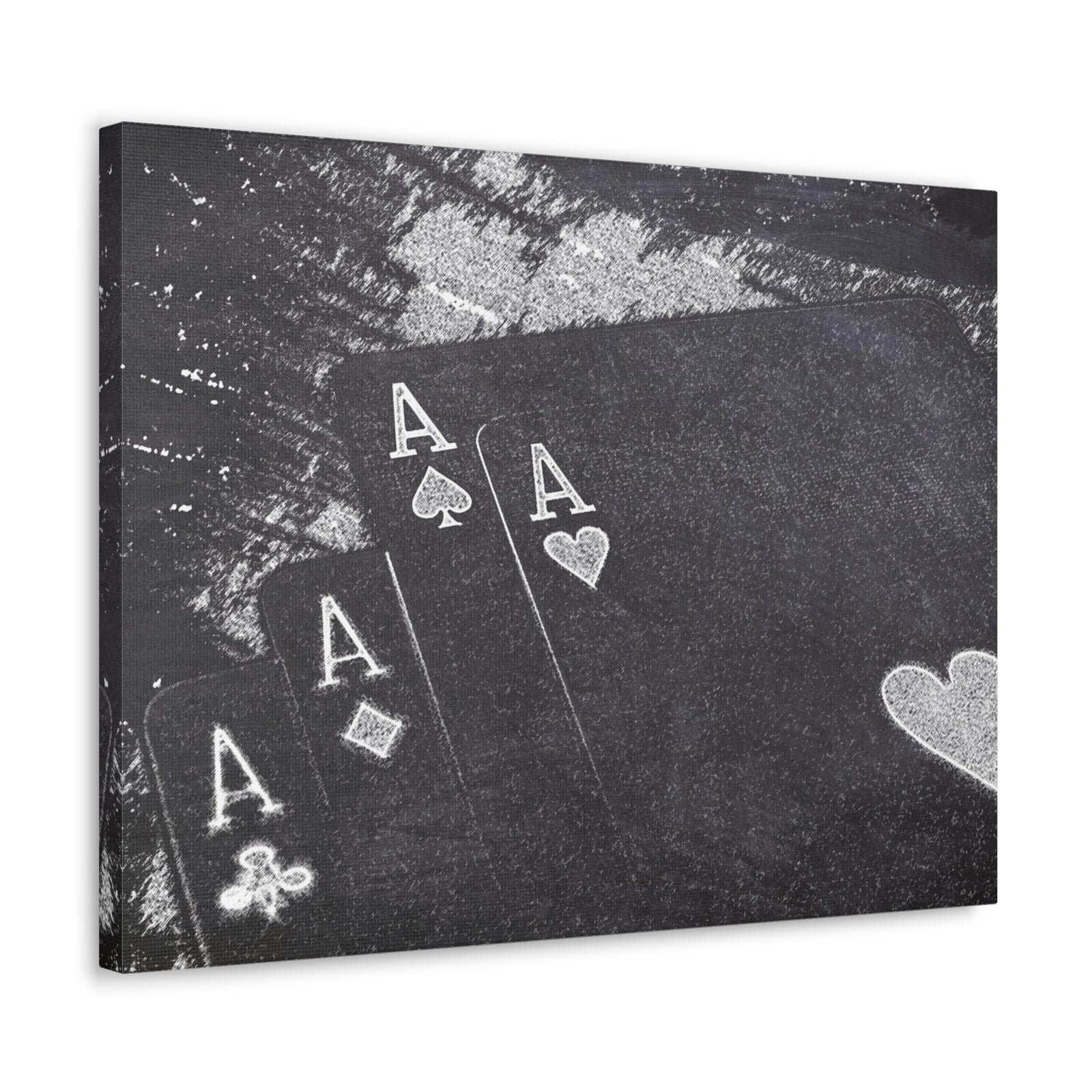 Chalkboard Playing Card Suit Ranked Playing Card Canvas Wall Art for Home Decor Ready-to-Hang-Express Your Love Gifts