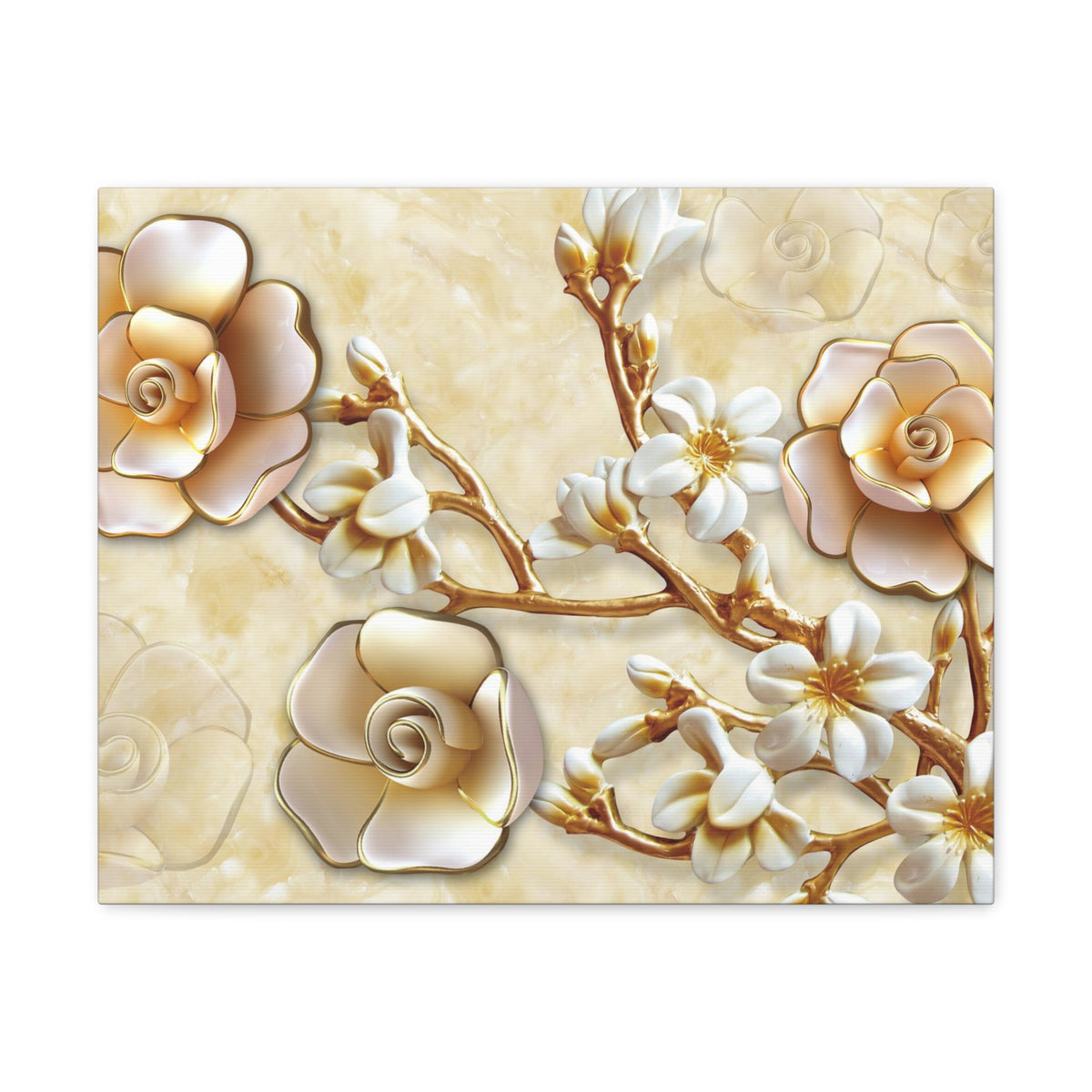 Yellow Flowers 3D Flower Canvas Wall Art for Home Decor Ready-to-Hang-Express Your Love Gifts