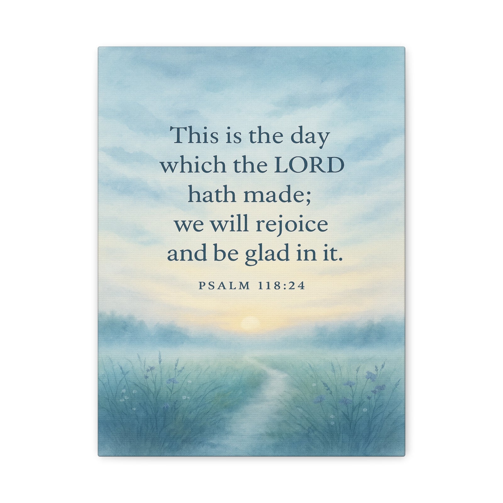 Bible Verse Canvas Psalm 118:24 Christian Home Décor Wall Art Scripture Ready to Hang Faith Print-Express Your Love Gifts