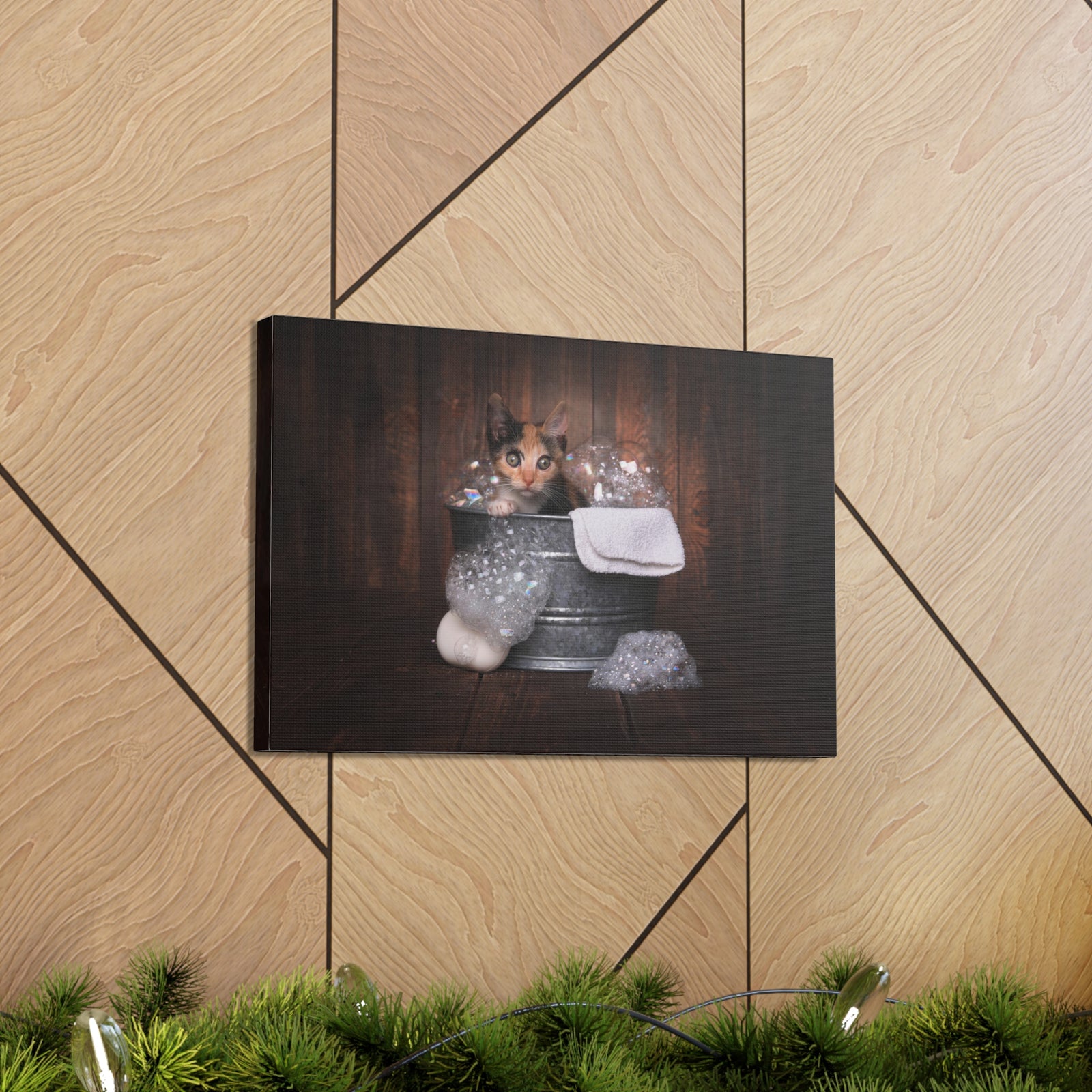 Cute Calico Bathee Canvas Wall Art for Home Decor Ready-to-Hang-Express Your Love Gifts