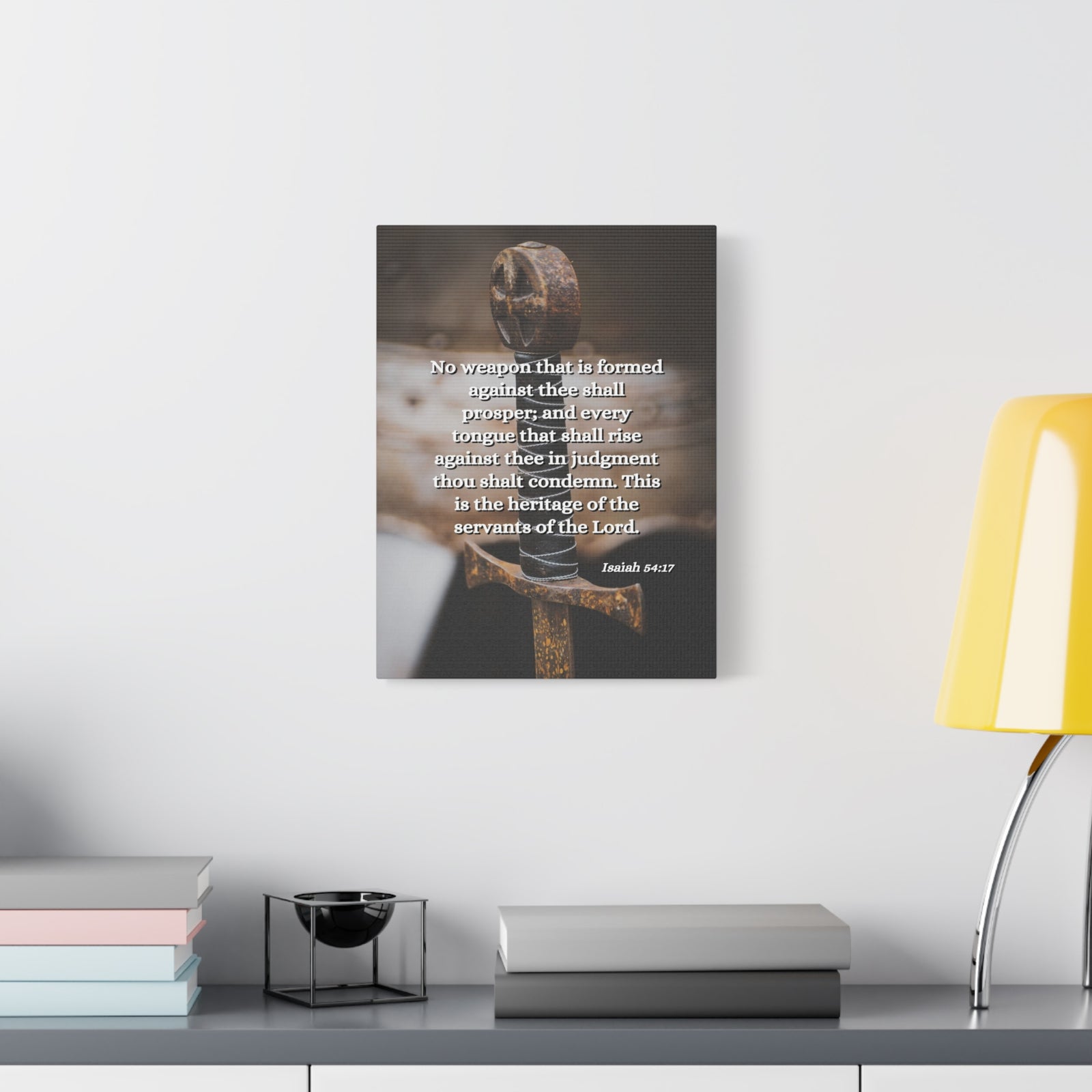 Scripture Walls No Weapon Isaiah 54:17 Bible Verse Canvas Christian Wall Art Ready to Hang-Express Your Love Gifts