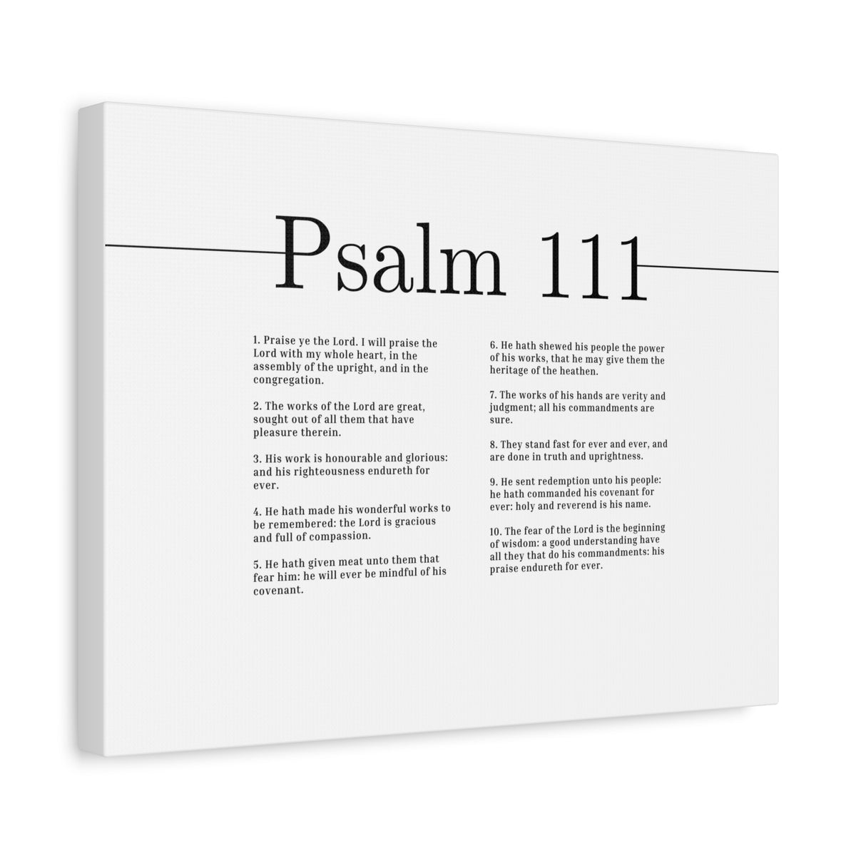 Scripture Canvas Works Of The Lord Psalm 111 Christian Wall Art Bible Verse Print Ready to Hang-Express Your Love Gifts