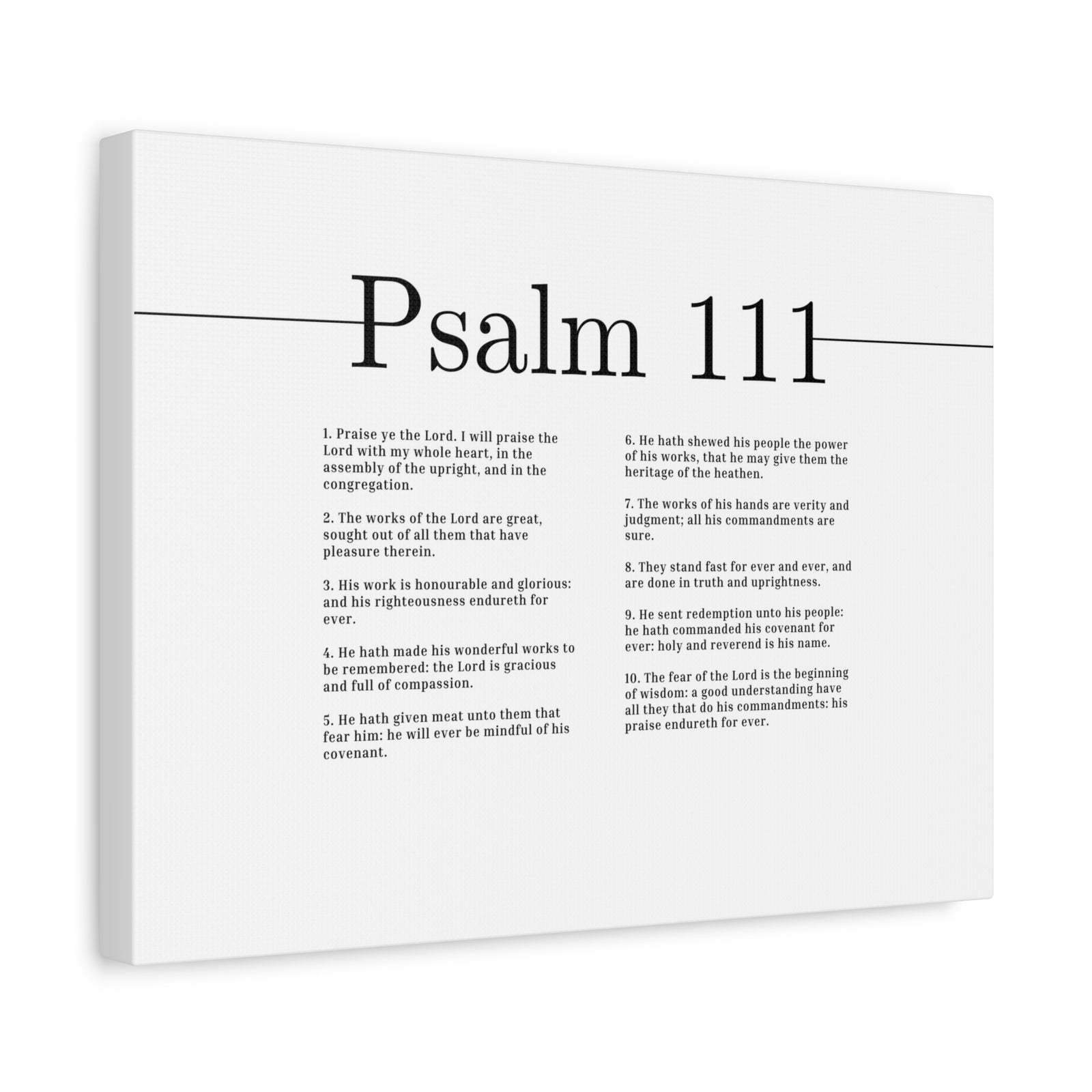 Scripture Canvas Works Of The Lord Psalm 111 Christian Wall Art Bible Verse Print Ready to Hang-Express Your Love Gifts