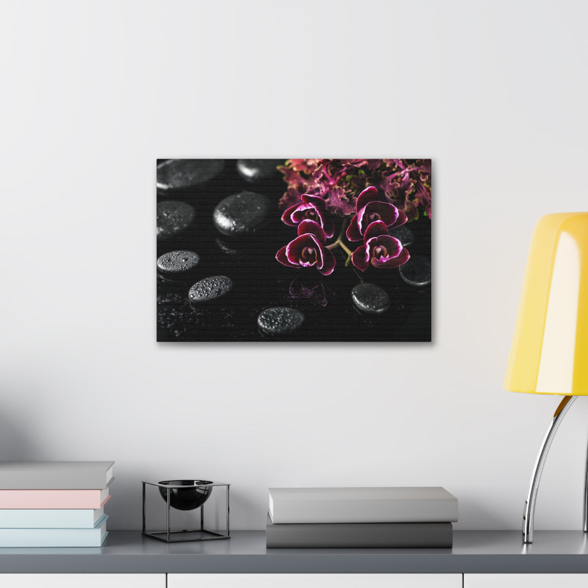 Dark Cherry Orchid Forest Floral Nature Photography Canvas Wall Art for Home Decor Ready-to-Hang-Express Your Love Gifts