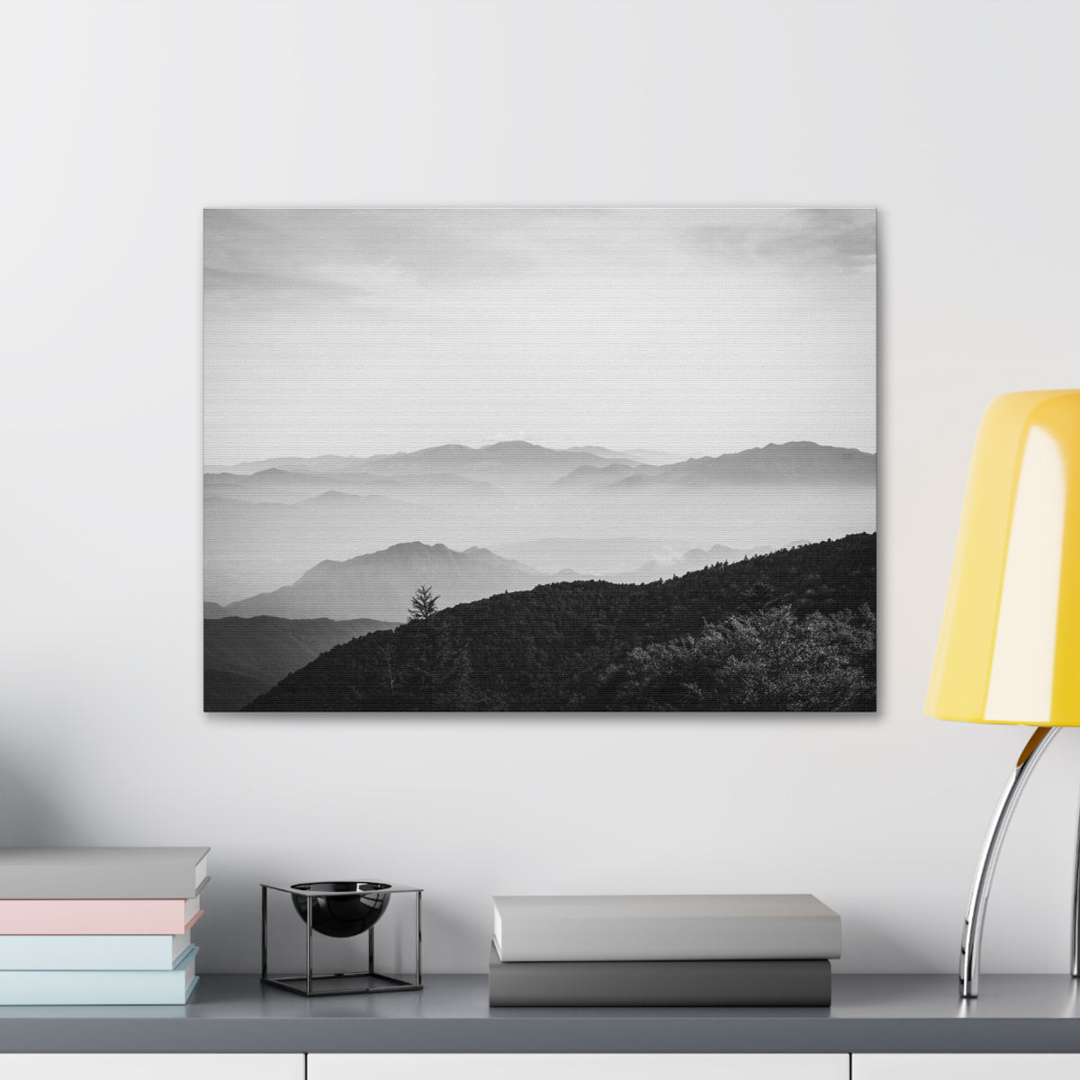 Misty Mountains Forest Nature Wilderness Photography Canvas Wall Art for Home Decor Ready-to-Hang-Express Your Love Gifts