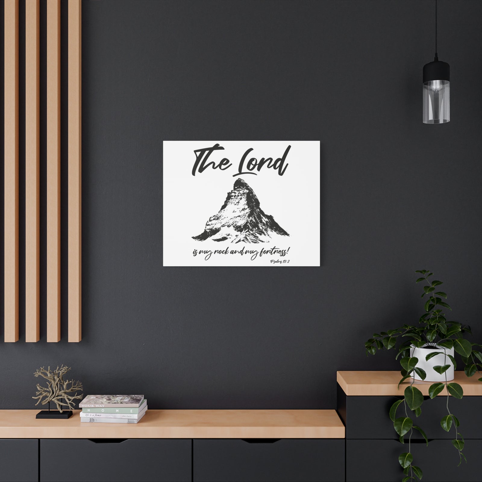 Scripture Walls Psalms 18:2 My Rock My Fortress Bible Verse Canvas Christian Wall Art Ready to Hang Unframed-Express Your Love Gifts