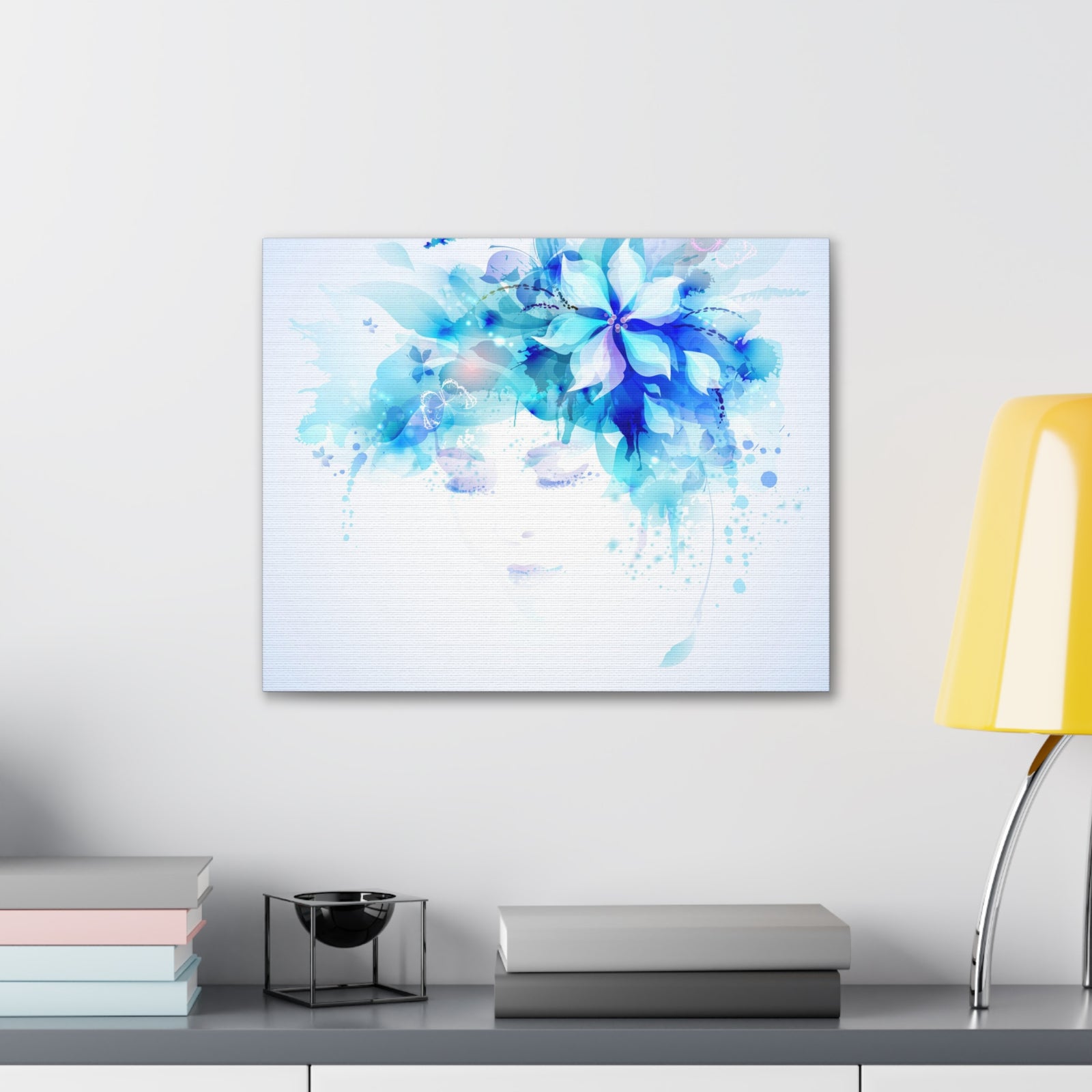 Beautiful Women With Abstract Elements And Butterflies Flower Canvas Wall Art for Home Decor Ready-to-Hang-Express Your Love Gifts