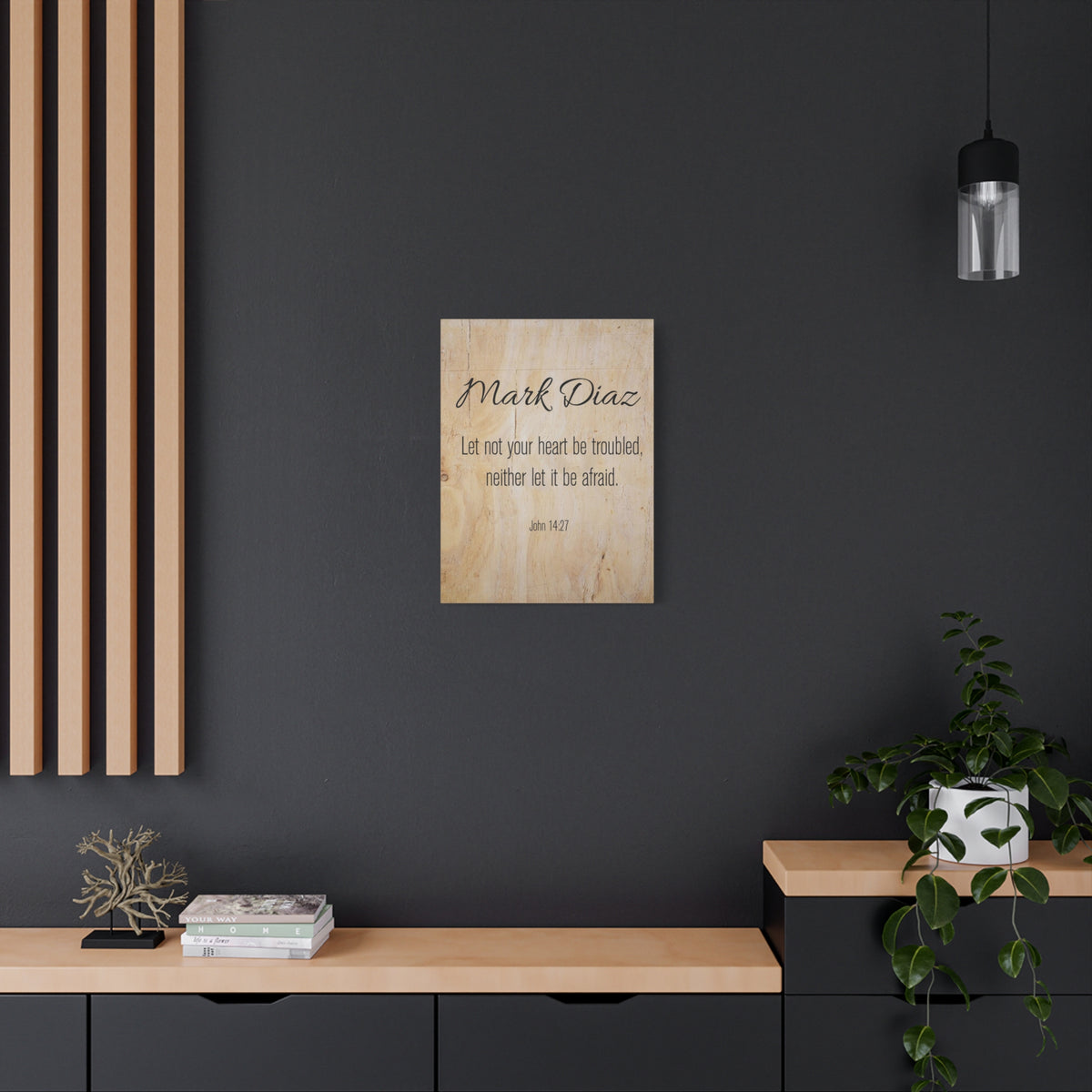 Scripture Walls Personalized No Fear No Trouble John 14:27 Bible Chapter Canvas Christian Wall Art Ready to Hang-Express Your Love Gifts