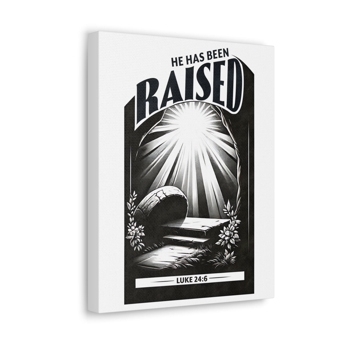 Scripture Walls Luke 24:6 He Has Been Raised Bible Verse Canvas Christian Wall Art Ready to Hang Unframed-Express Your Love Gifts