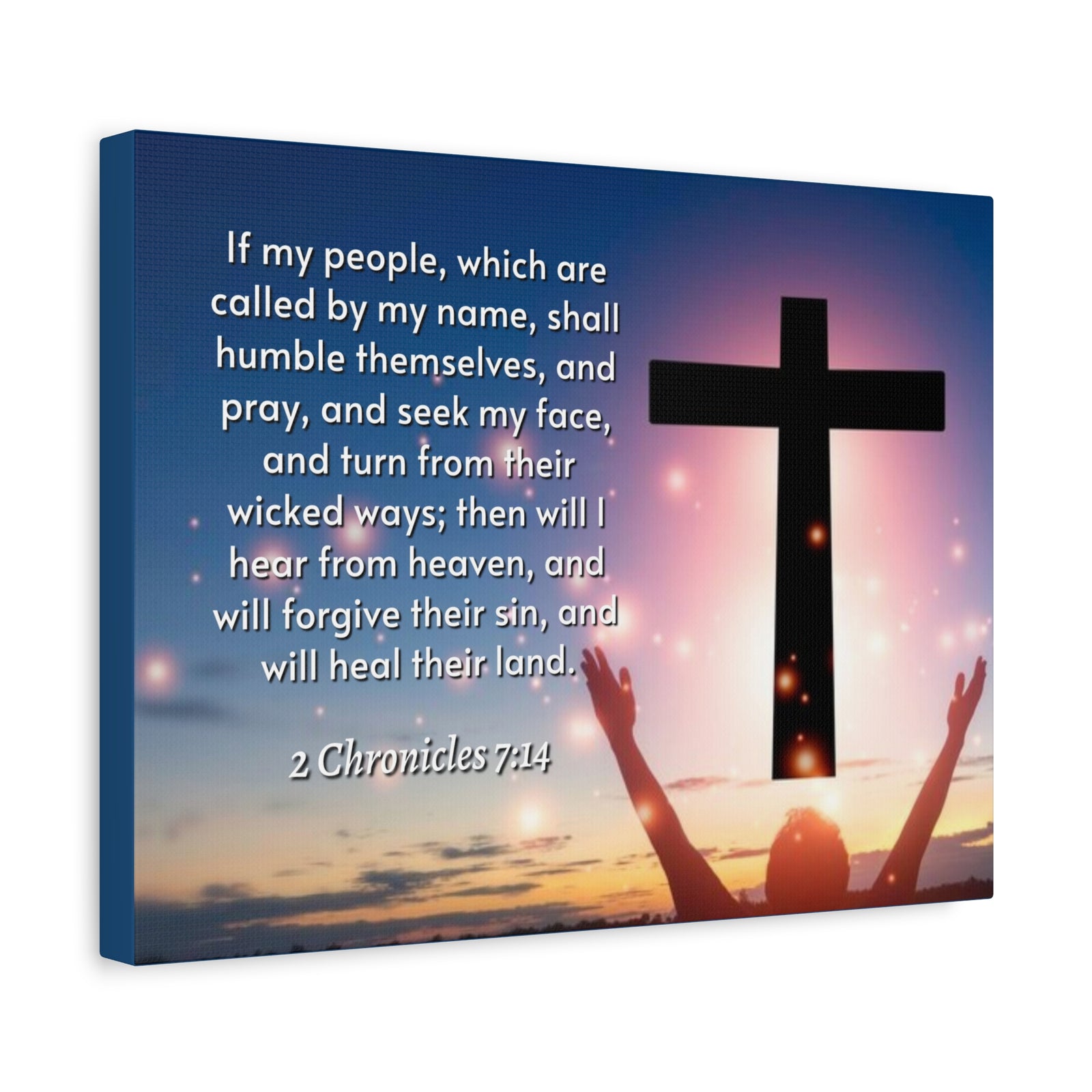 Scripture Walls Hear From Heaven 2 Chronicles 7:14 Bible Verse Canvas Christian Wall Art Ready to Hang-Express Your Love Gifts