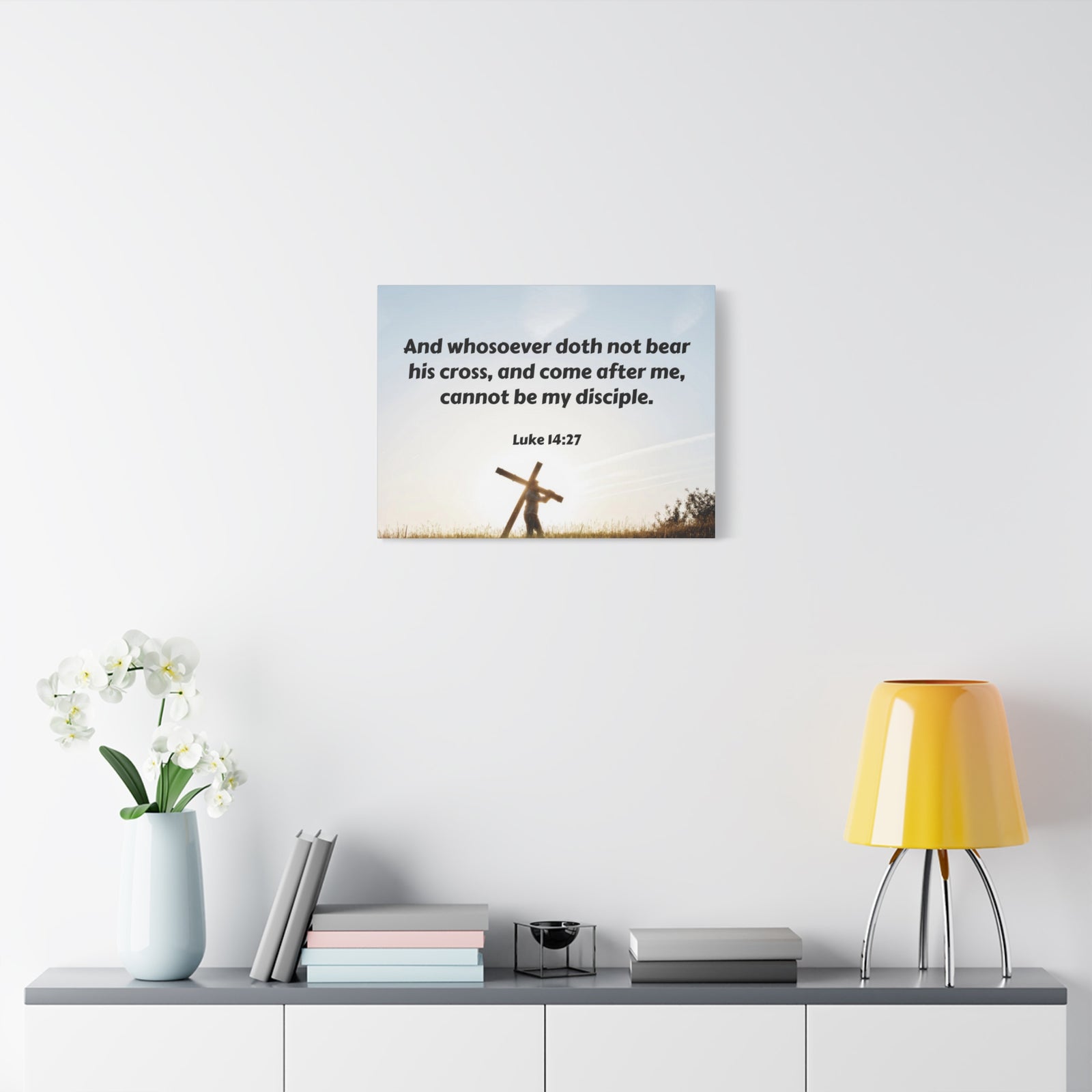 Scripture Walls Cross Luke 14:27 Bible Verse Canvas Christian Wall Art Ready to Hang-Express Your Love Gifts