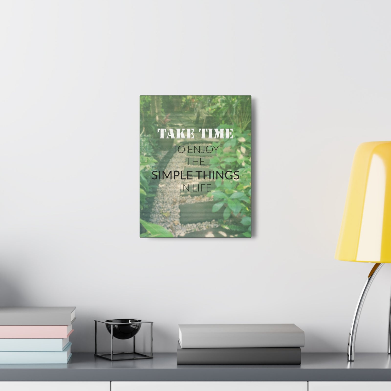 Inspirational Quote Canvas Take Time To Enjoy Motivational Print Ready to Hang Artwork-Express Your Love Gifts