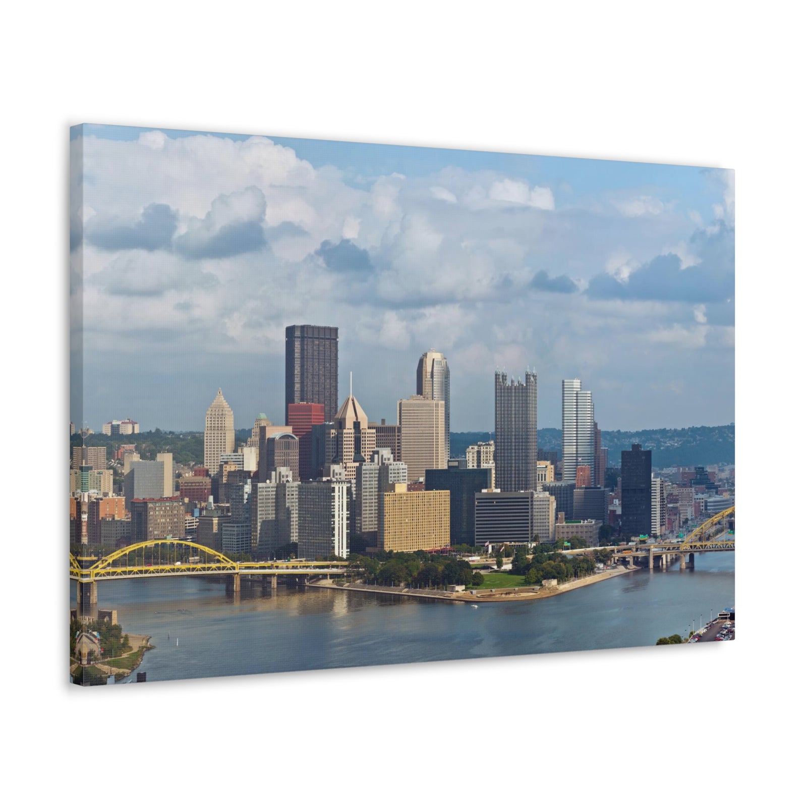 Pittsburgh Daytime Skyline Canvas Artwork High-Quality Breathtaking Stunning Cityscape for Home Decor Ready to Hang-Express Your Love Gifts