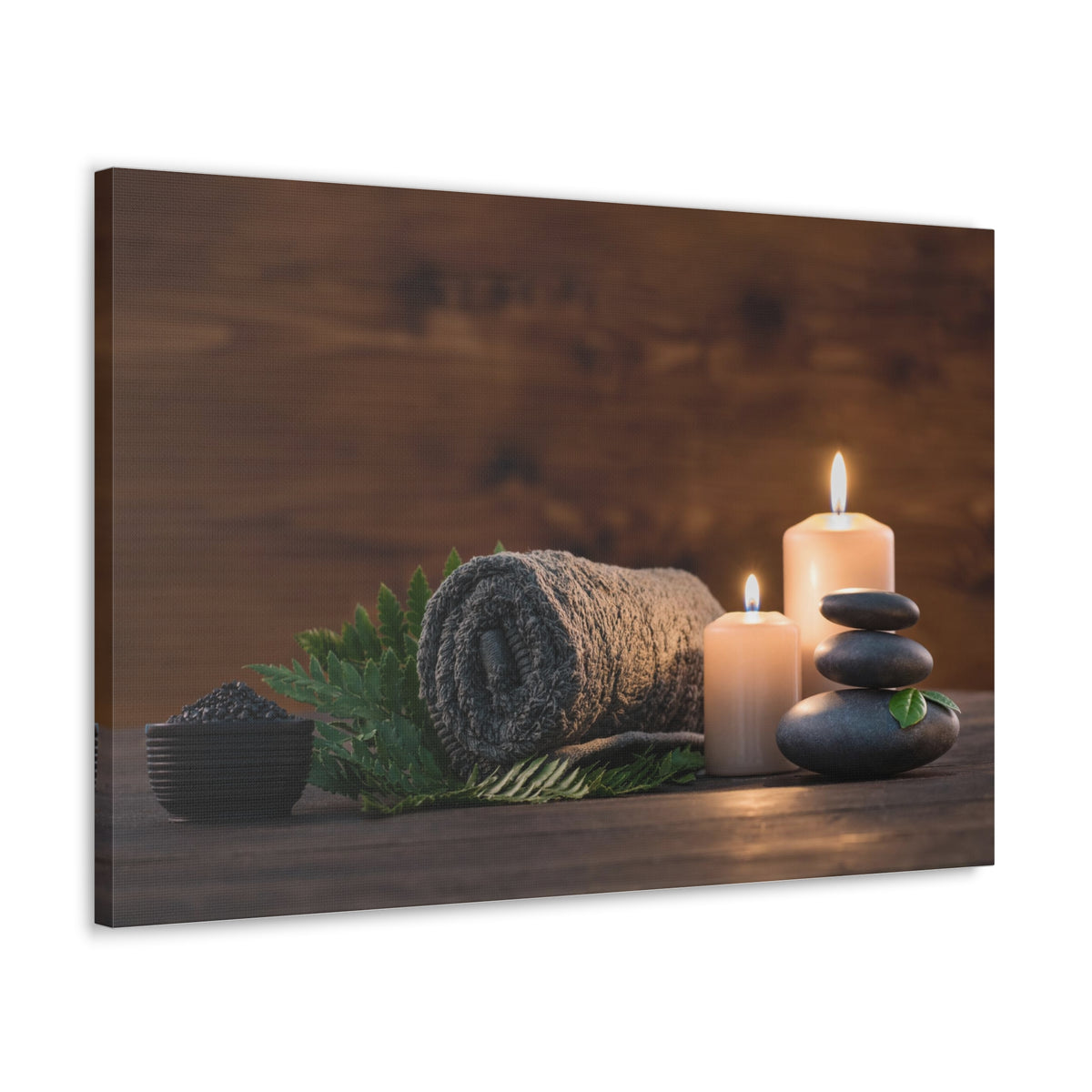 Towel on Fern Forest Floral Nature Photography Canvas Wall Art for Home Decor Ready-to-Hang-Express Your Love Gifts