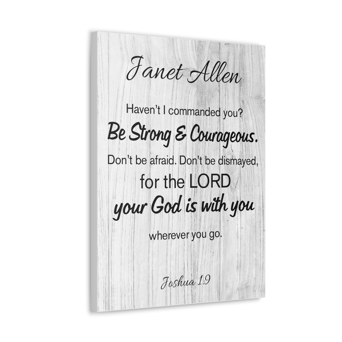 Scripture Walls Personalized Joshua 1:9 Bible Chapter Canvas Christian Wall Art Ready to Hang-Express Your Love Gifts
