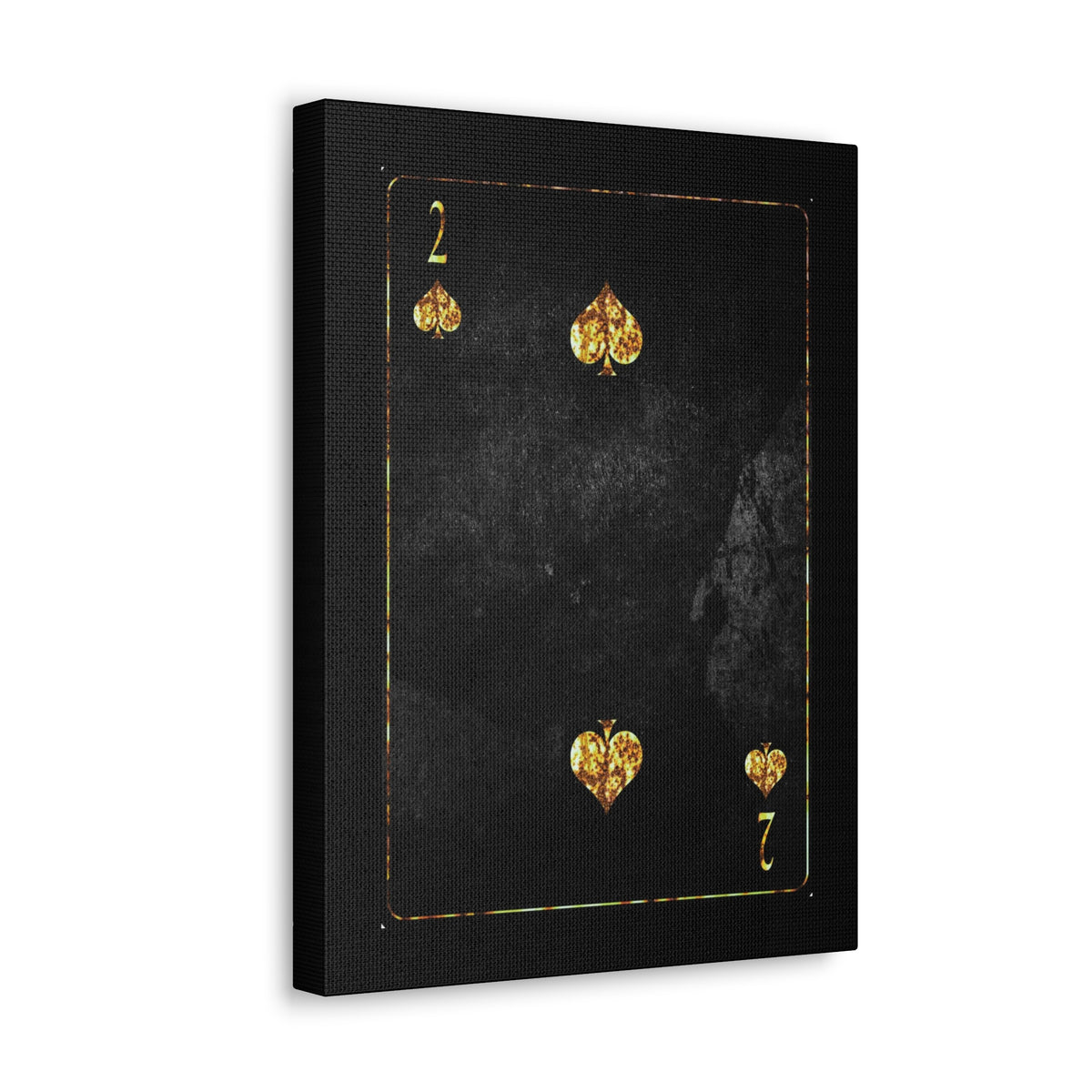 Two Of Spades Grunge Card Playing Card Canvas Wall Art for Home Decor Ready-to-Hang-Express Your Love Gifts