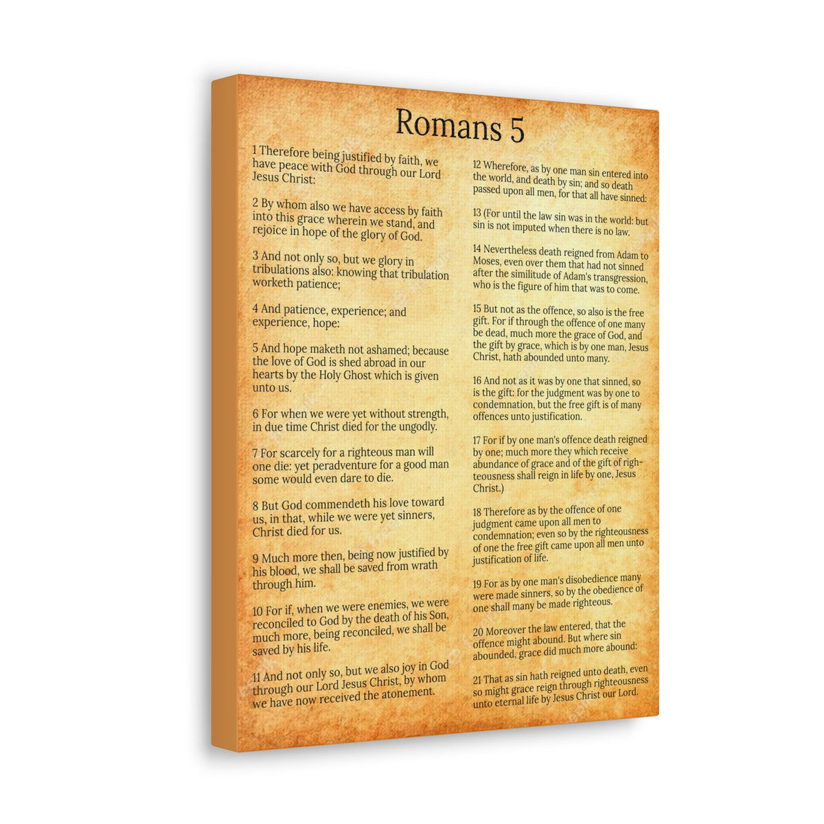 Scripture Walls Romans 5 Gold Christian Wall Art Print Ready to Hang Unframed-Express Your Love Gifts
