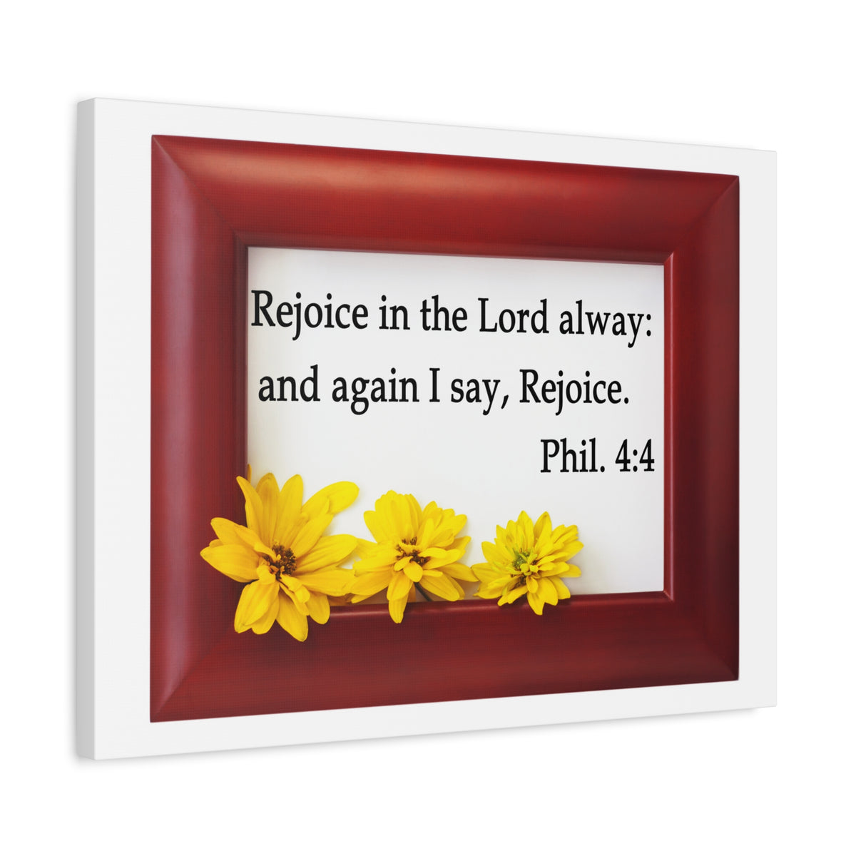 Scripture Walls Rejoice In The Lord Frame Philippians 4:4 Bible Verse Canvas Christian Wall Art Ready to Hang-Express Your Love Gifts