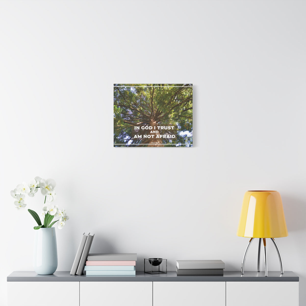 Scripture Walls In God I Trust Psalm 56:4 Bible Verse Canvas Christian Wall Art Ready to Hang-Express Your Love Gifts