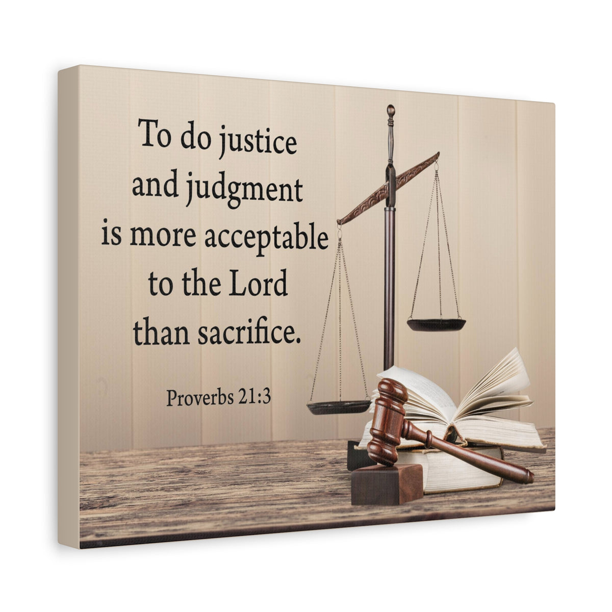Scripture Walls Judgment and Justice Proverbs 21:3 Bible Verse Canvas Christian Wall Art Ready to Hang-Express Your Love Gifts