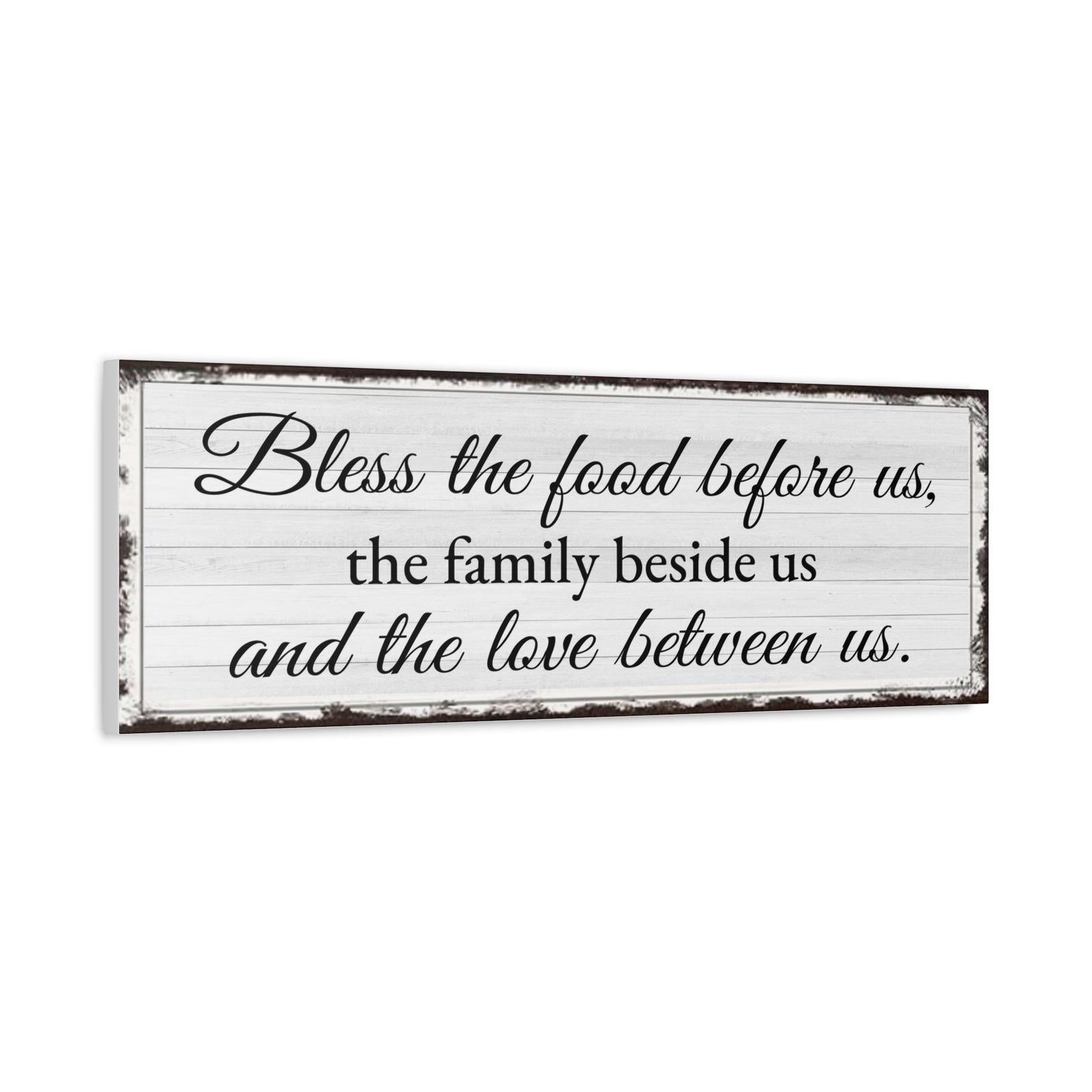 Scripture Walls Bless The Food White Bible Verse Canvas Christian Wall Art Ready to Hang Unframed-Express Your Love Gifts