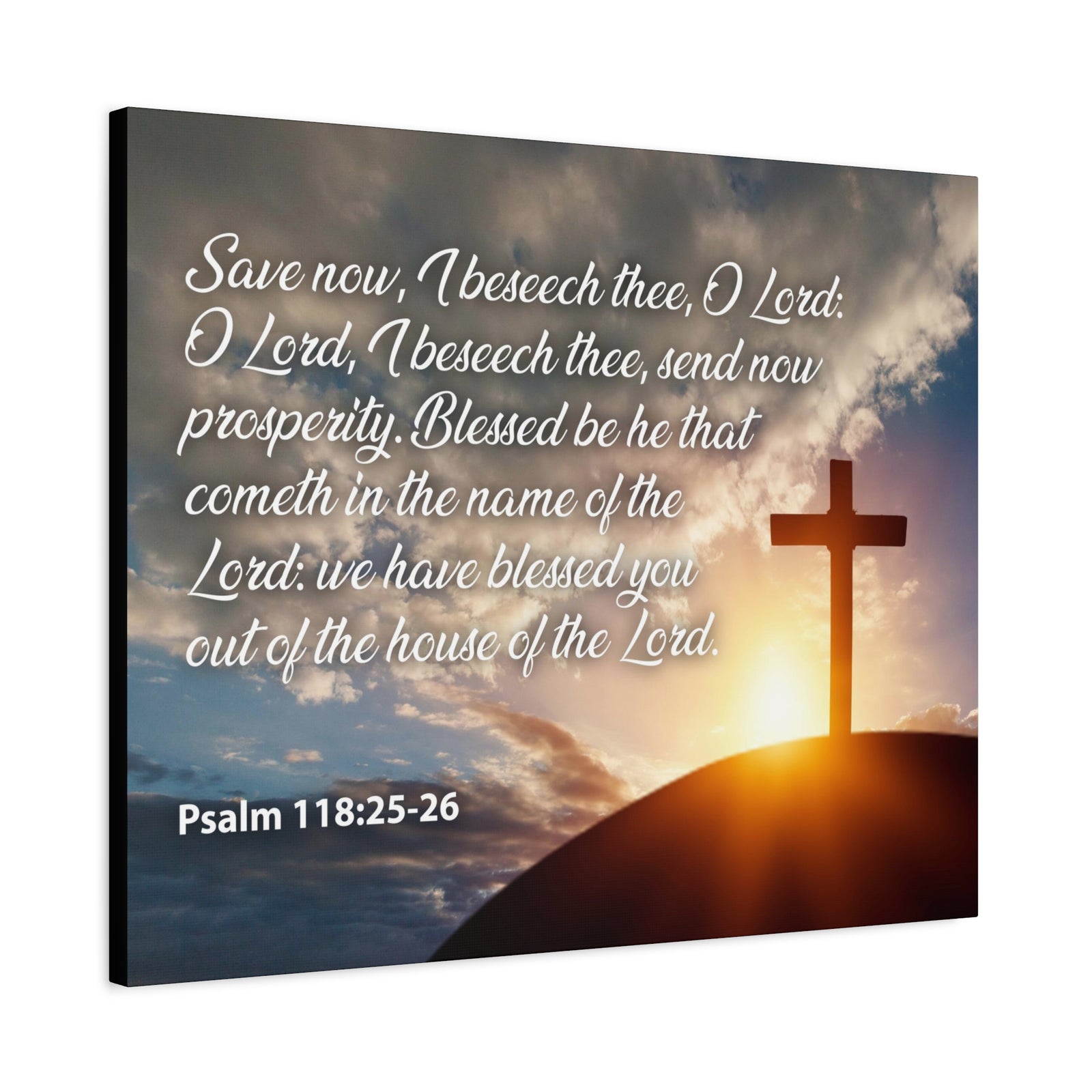 Bible Verse Canvas The House of The Lord Psalm 118:25-26 Christian Home Decor Scripture Art-Express Your Love Gifts