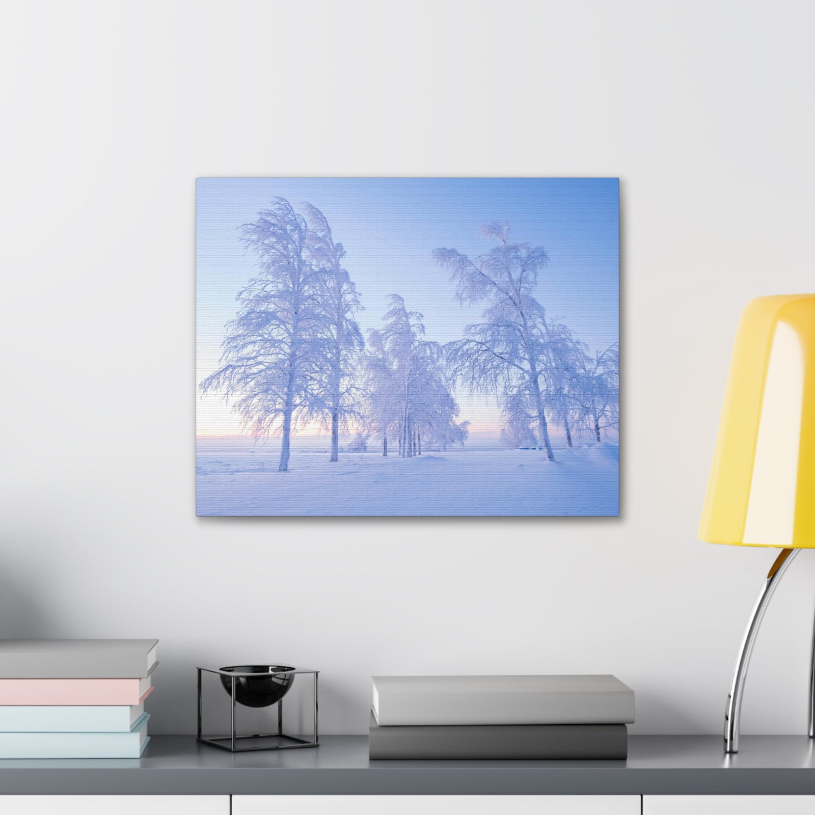 Frosty Trees At Dawn Beautiful Winter Canvas Wall Art for Home Decor Ready-to-Hang-Express Your Love Gifts