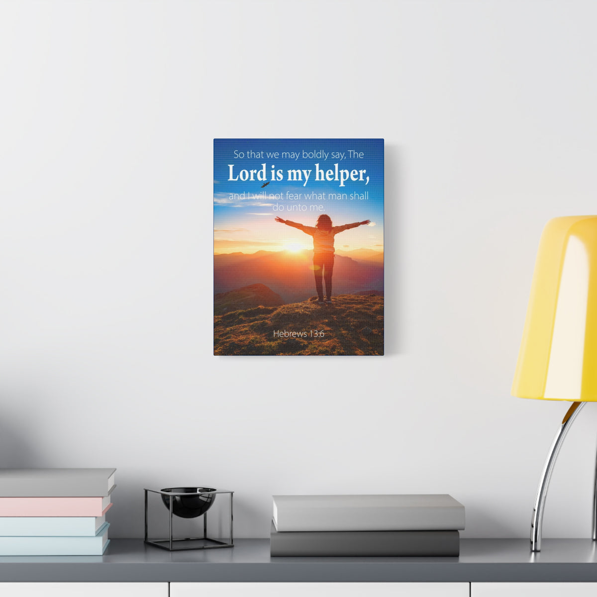 Scripture Walls Lord is My Helper Hebrews 13:6 Bible Verse Canvas Christian Wall Art Ready to Hang Unframed-Express Your Love Gifts