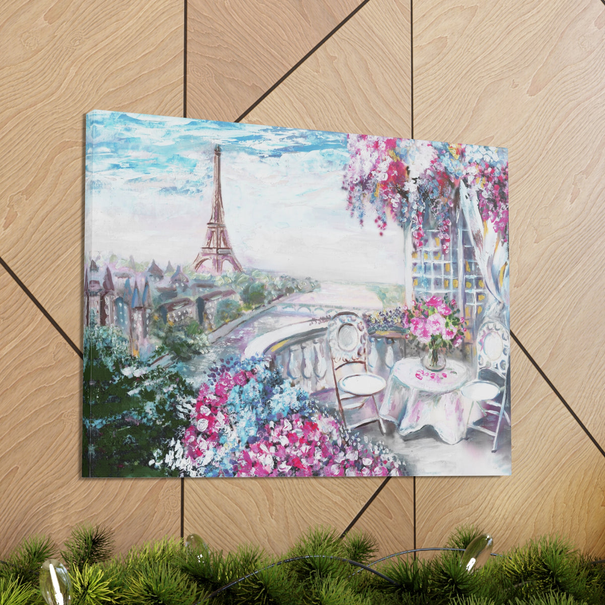 Paris Pink Eiffel Tower France Canvas Artwork High-Quality Breathtaking French City for Home Decor Ready to Hang-Express Your Love Gifts